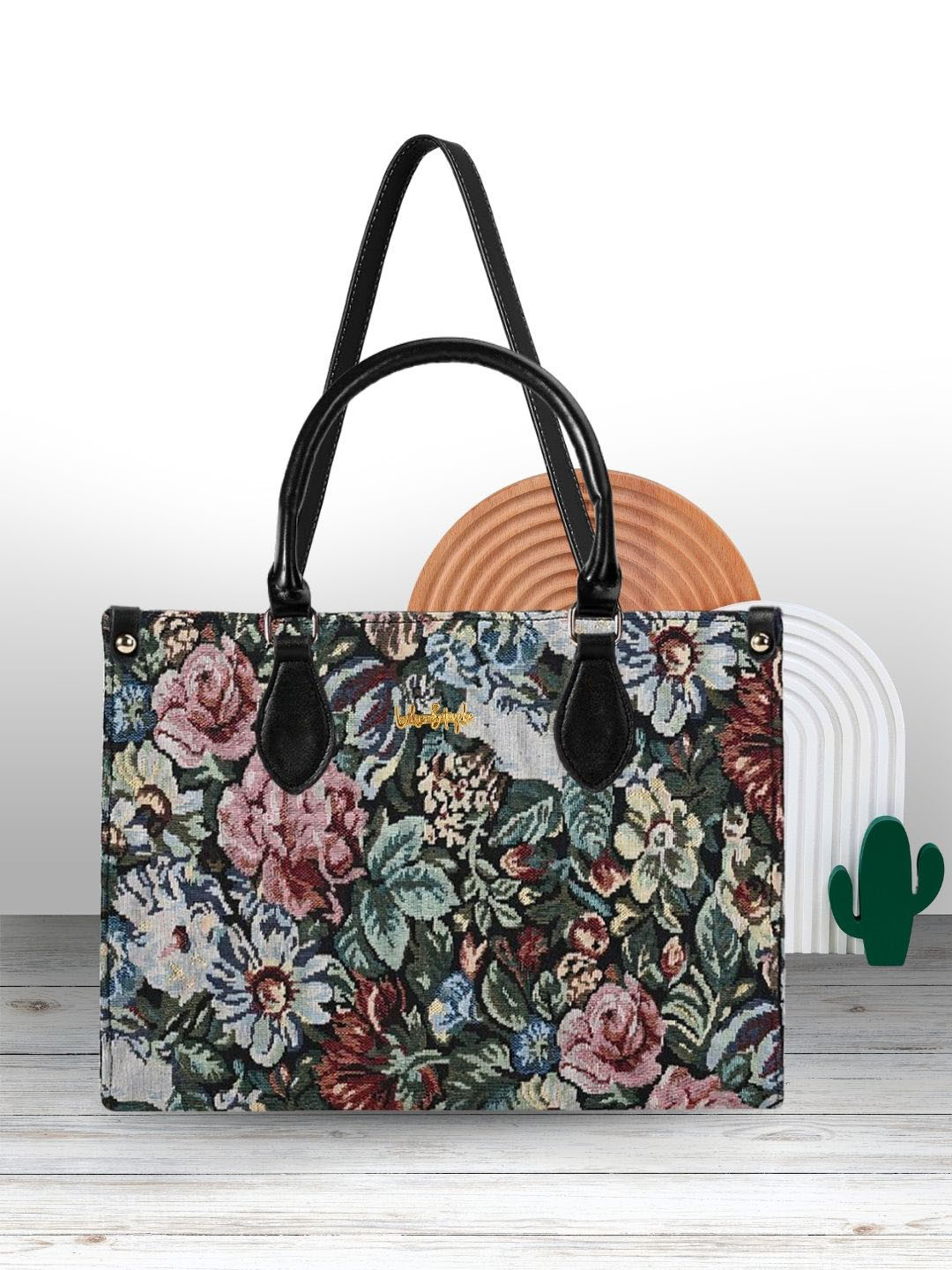 

LIKE STYLE Ethnic Motifs Colourblocked Structured Shoulder Bag, Multi
