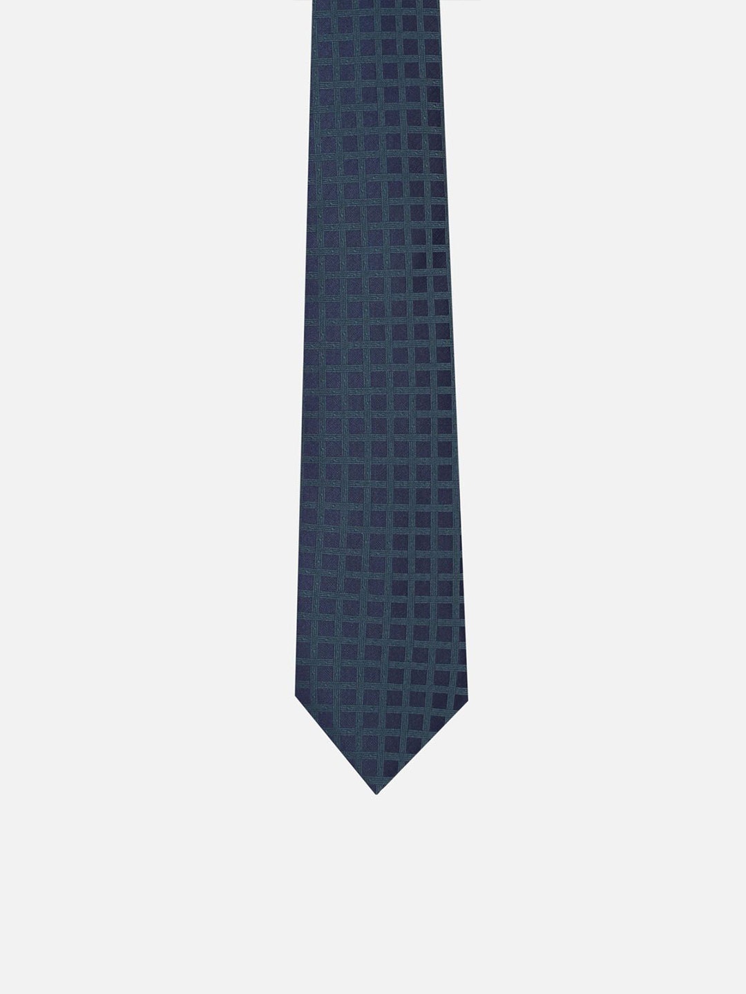 

Van Heusen Men Checked Ascot Tie, Navy blue