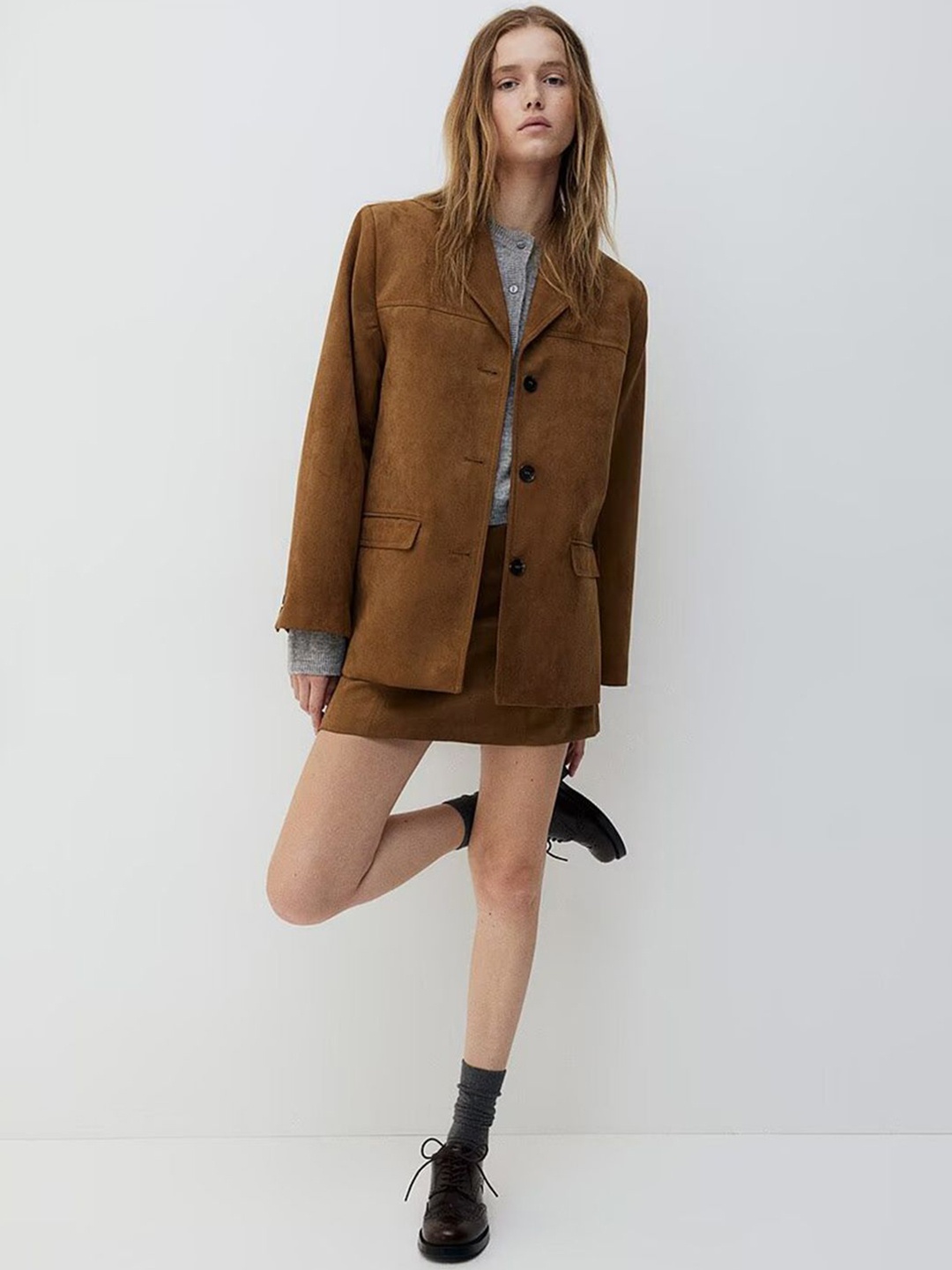 

StyleCast Long Sleeve Single Breasted Overcoat, Khaki