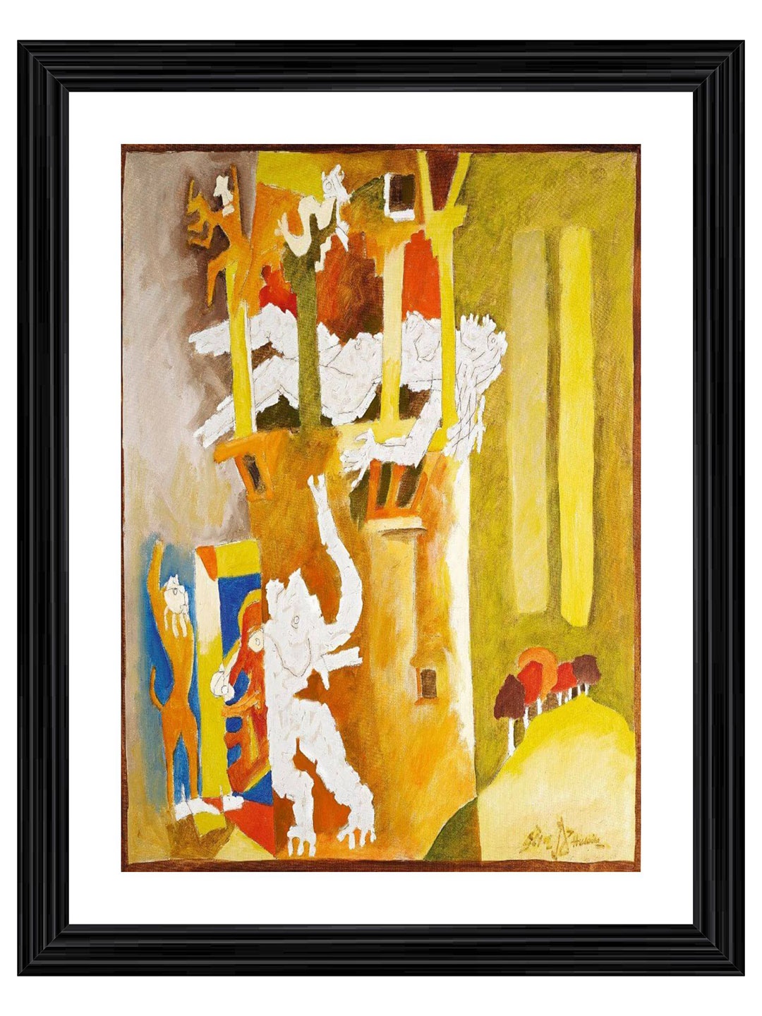 

Adventures India Yellow & White Wooden Other Wall Painting