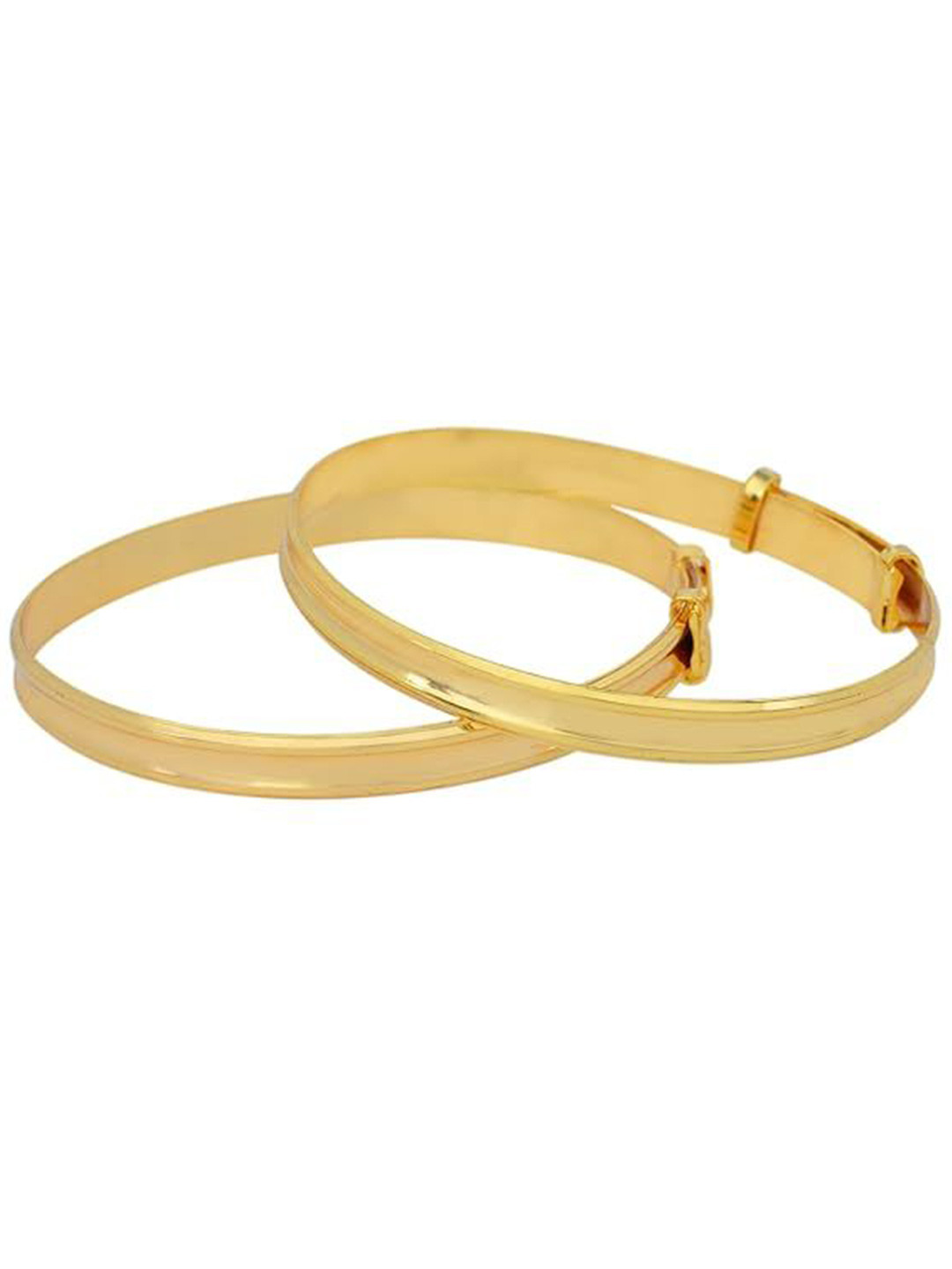 

MEMOIR Unisex Kids 2 Brass Antique Gold-Plated Kada Bracelet