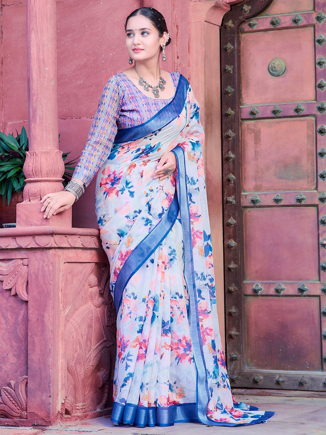 

Anouk Floral Printed Saree, White