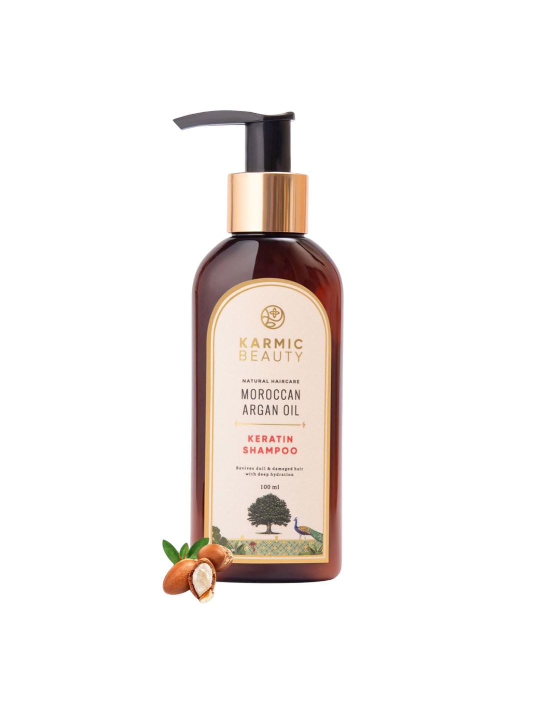 

KARMIC BEAUTY Keratin Shampoo with 100% Organic Moroccan Argan Oil - 100 ml, Transparent