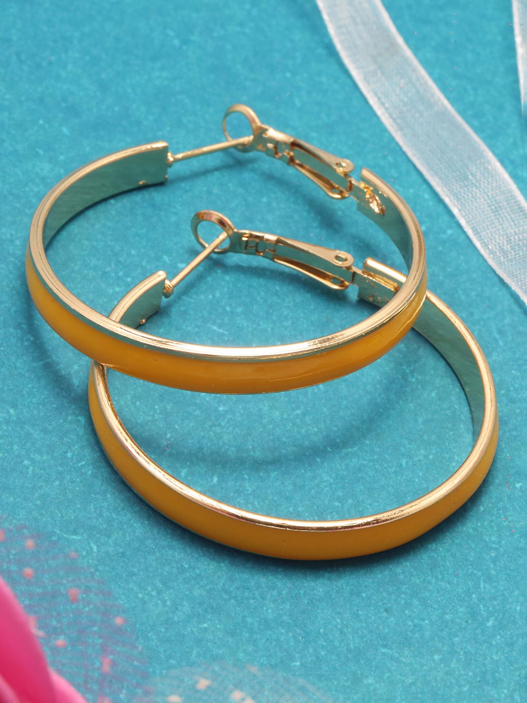 

Maansh Contemporary Hoop Earrings, Yellow
