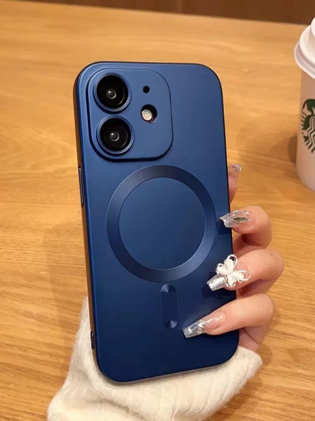 

Luxury Kase Solid Printed iPhone 11 Back Case Mobile Accessories, Navy blue