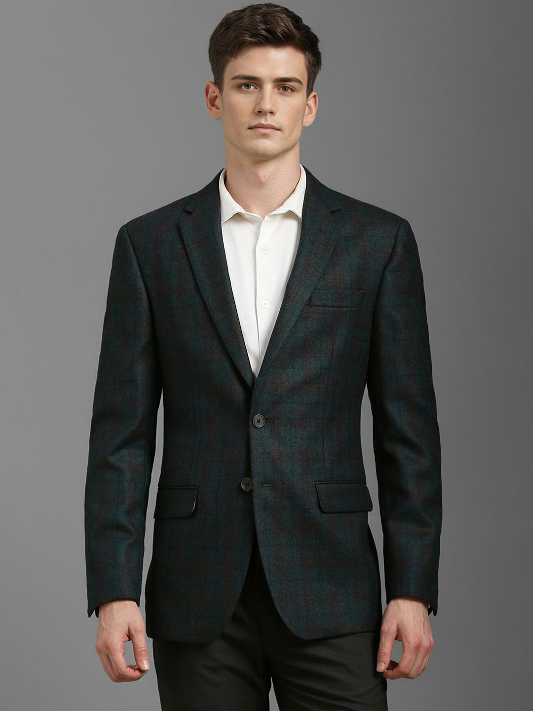 

Louis Philippe Single Breasted Blazer, Green