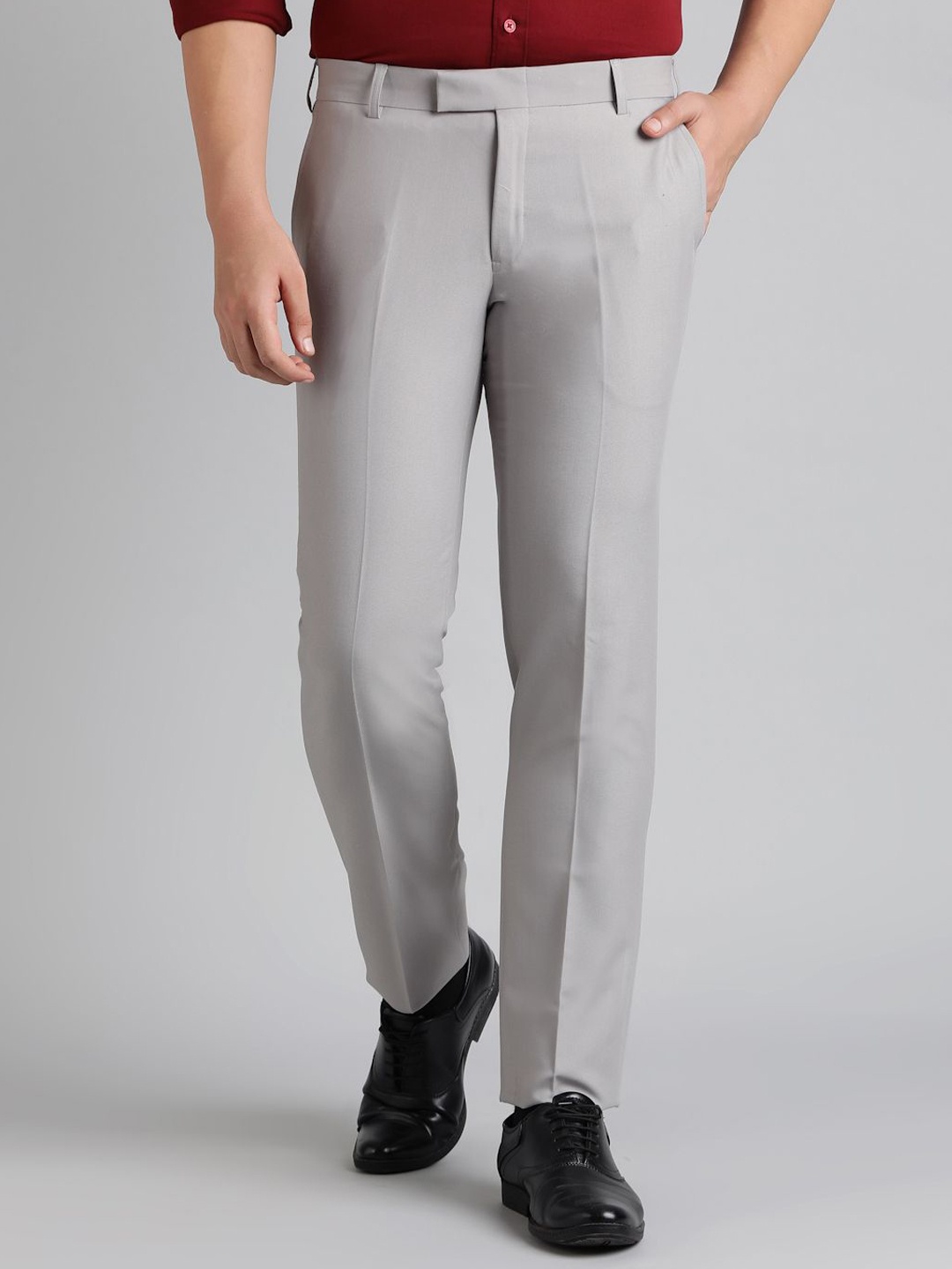 

METAL Men Slim Fit Trousers, Grey