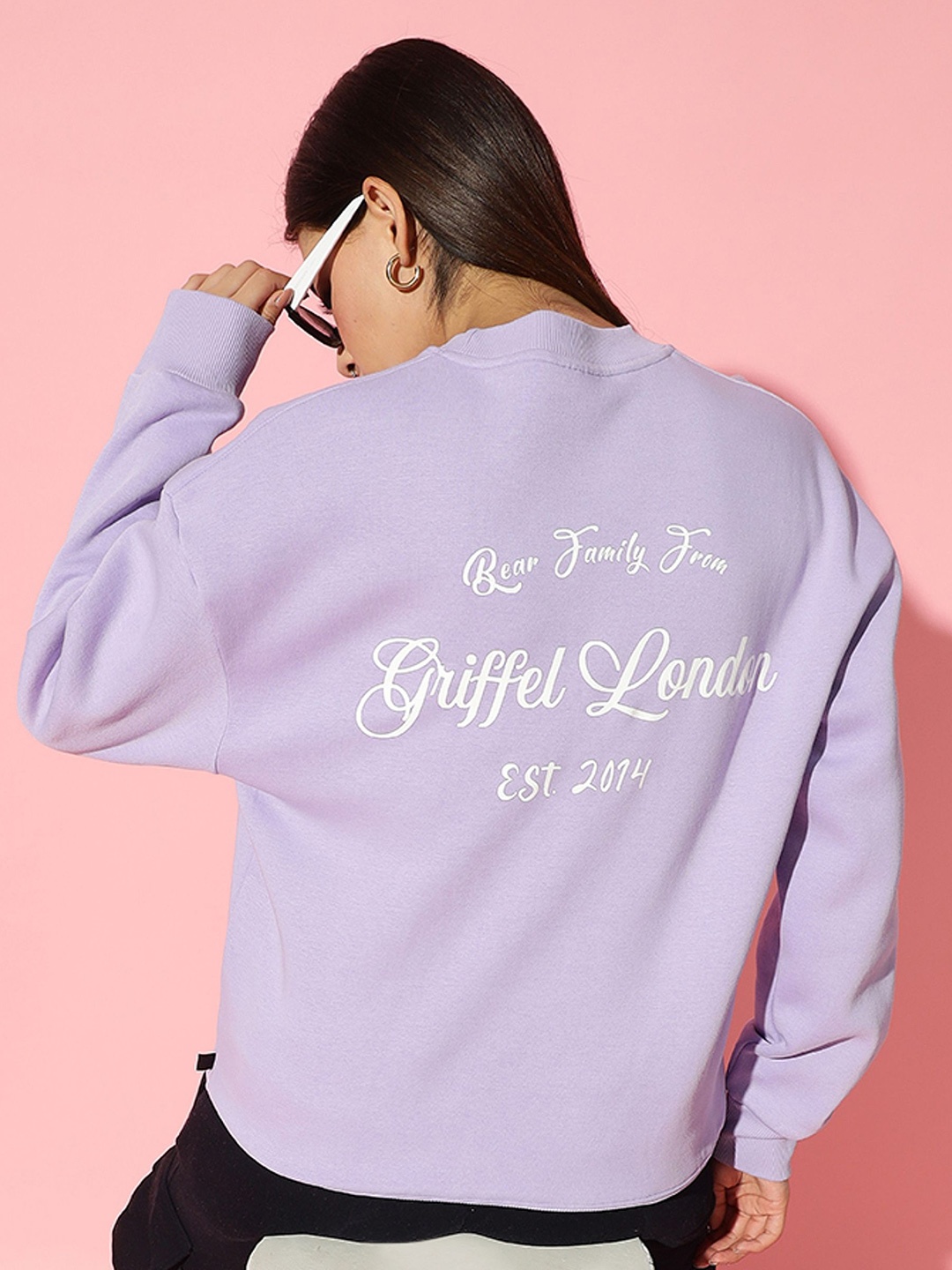 

GRIFFEL Women Printed Pullover Sweatshirt, Mauve