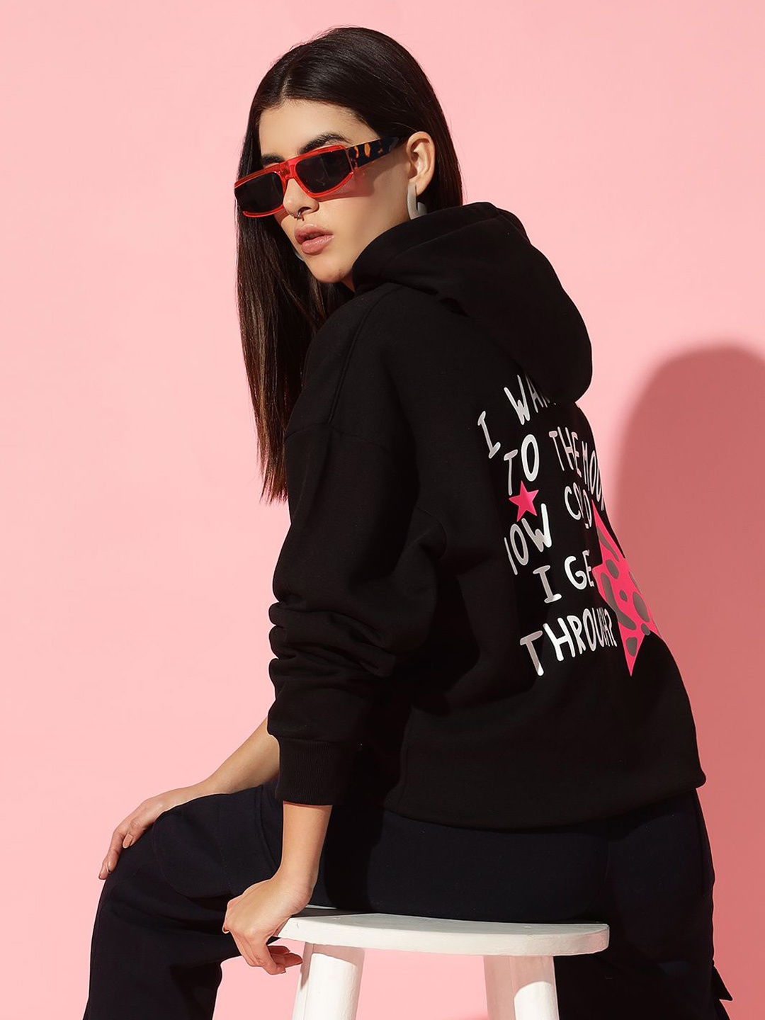 

GRIFFEL Women Printed Sweatshirt, Black