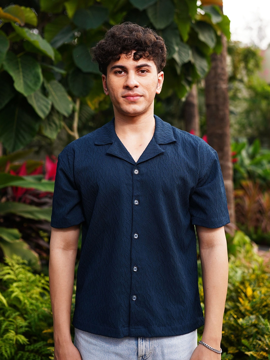 

Big Bunny Men Custom Opaque Casual Shirt, Blue