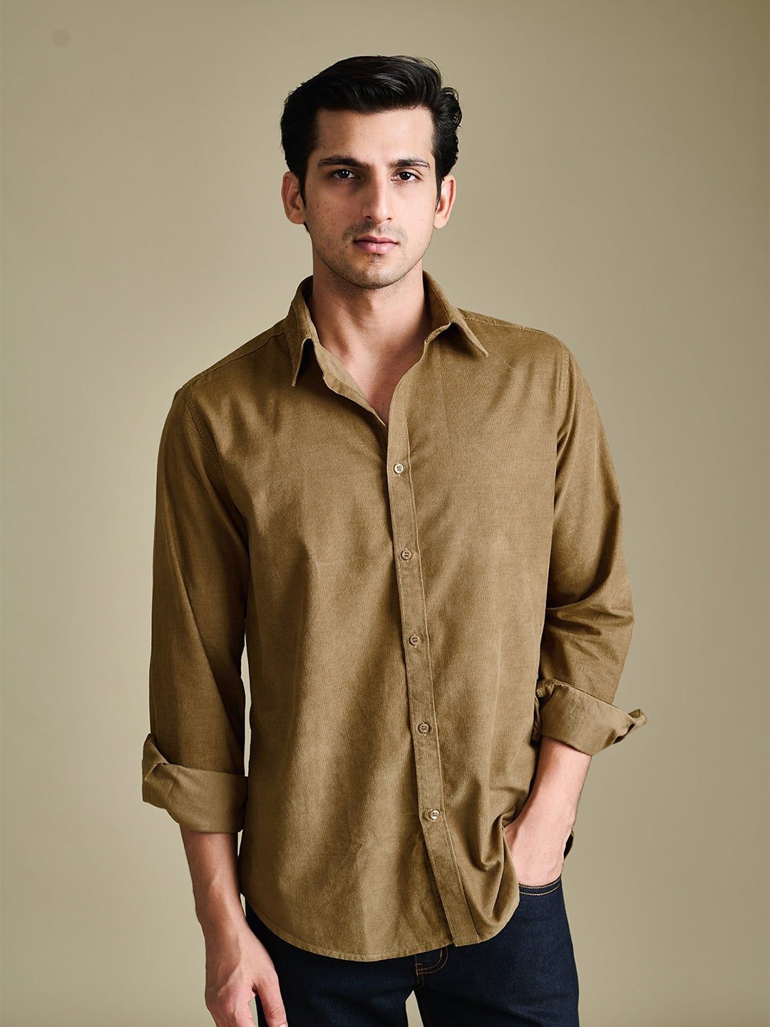 

Beyours Men Classic Opaque Casual Shirt, Brown