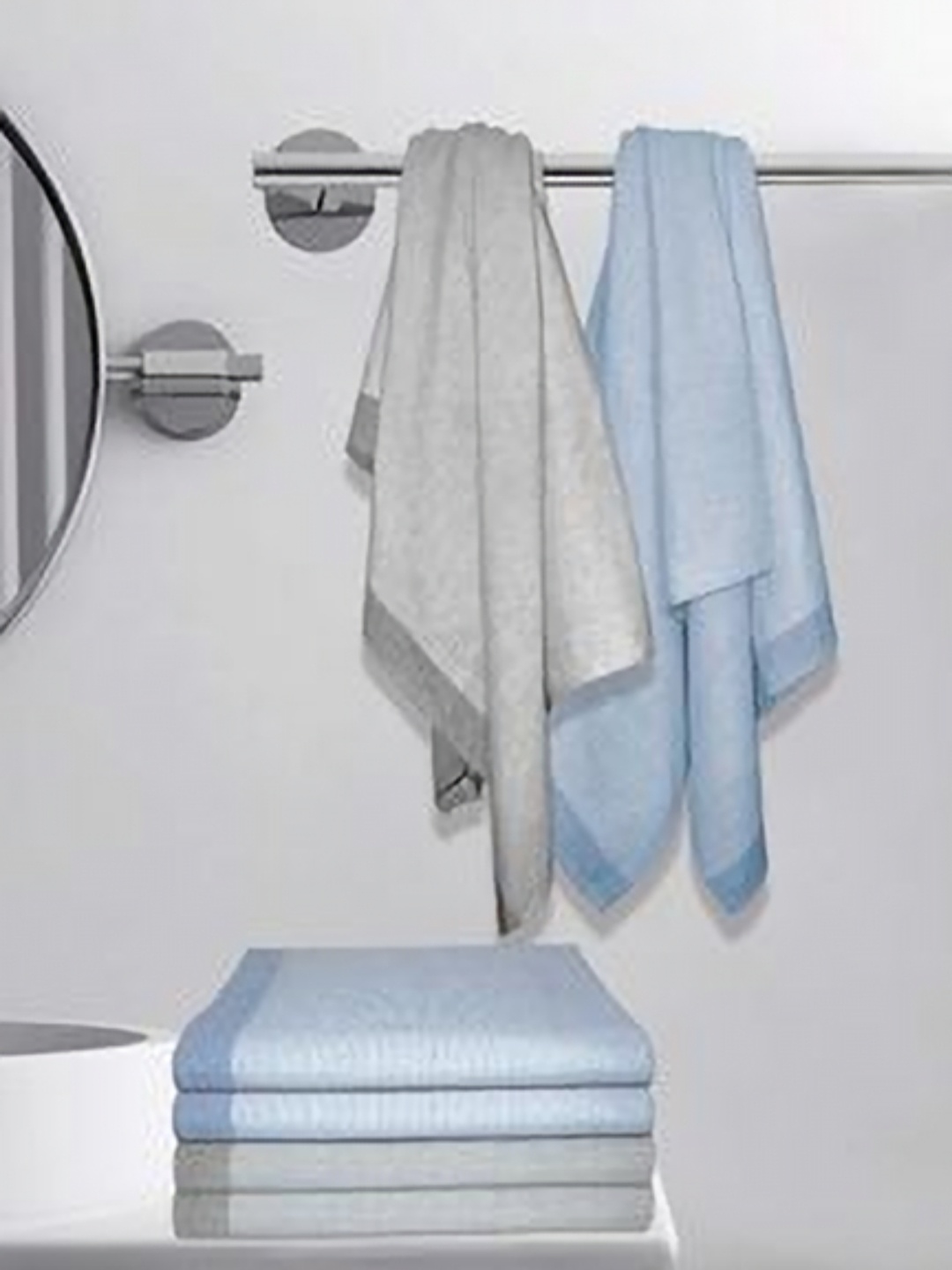 

Aura Grey & Blue 5 Cotton 210 GSM Bath Towel
