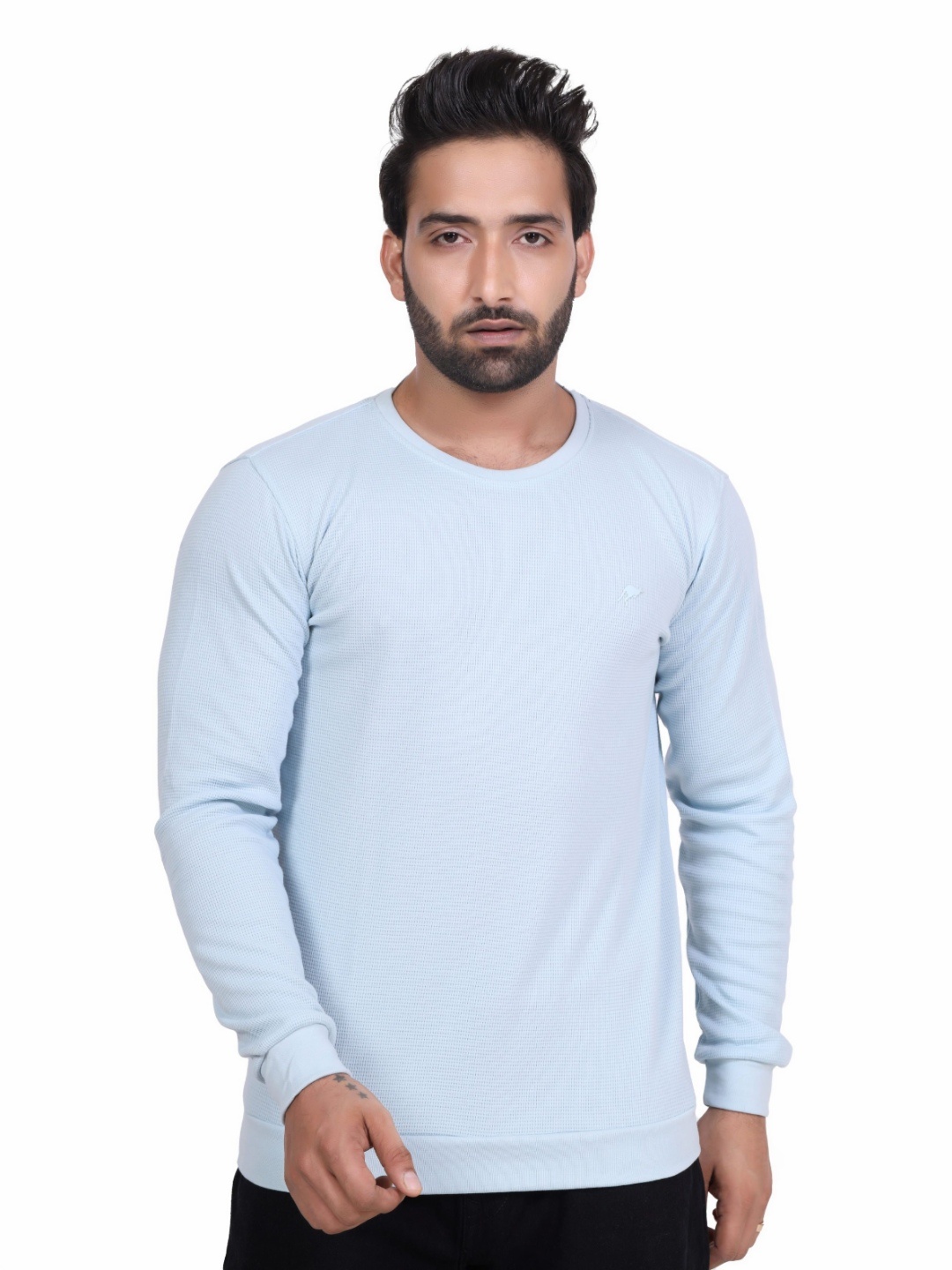 

JOE POLLEN Men Brand Logo Raw Edge T-shirt, Lime green