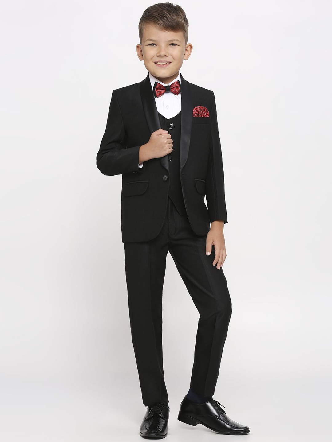 

YK Boys Single Breasted Five Piece Suits, Black
