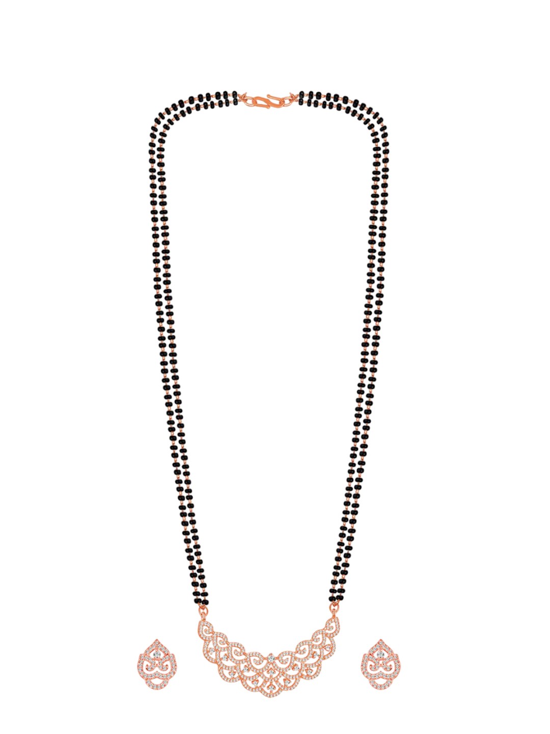 

Peora Rose Gold-Plated Artificial Stones Mangalsutra