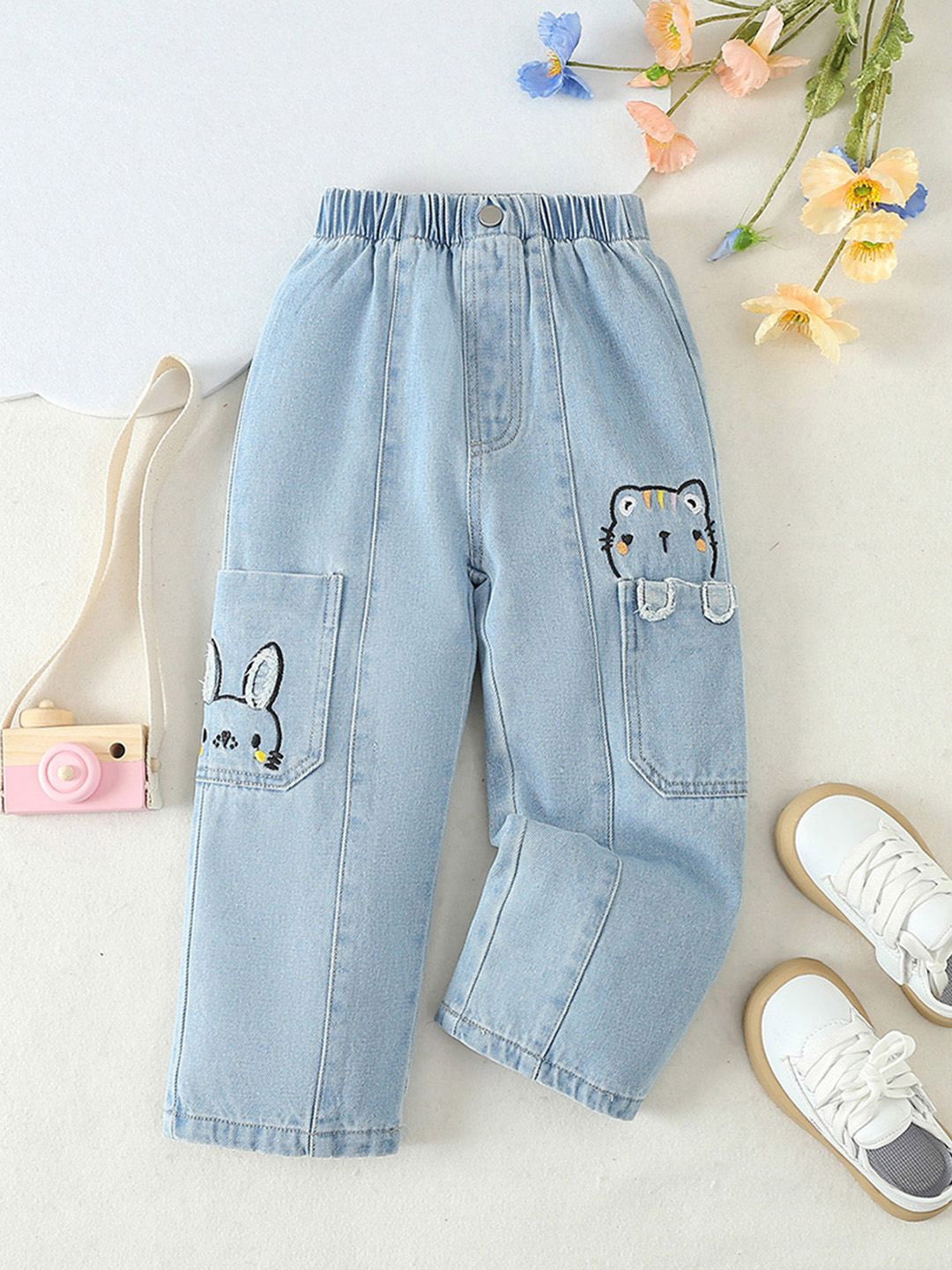 

INCLUD Girls Straight Fit Jeans, Blue