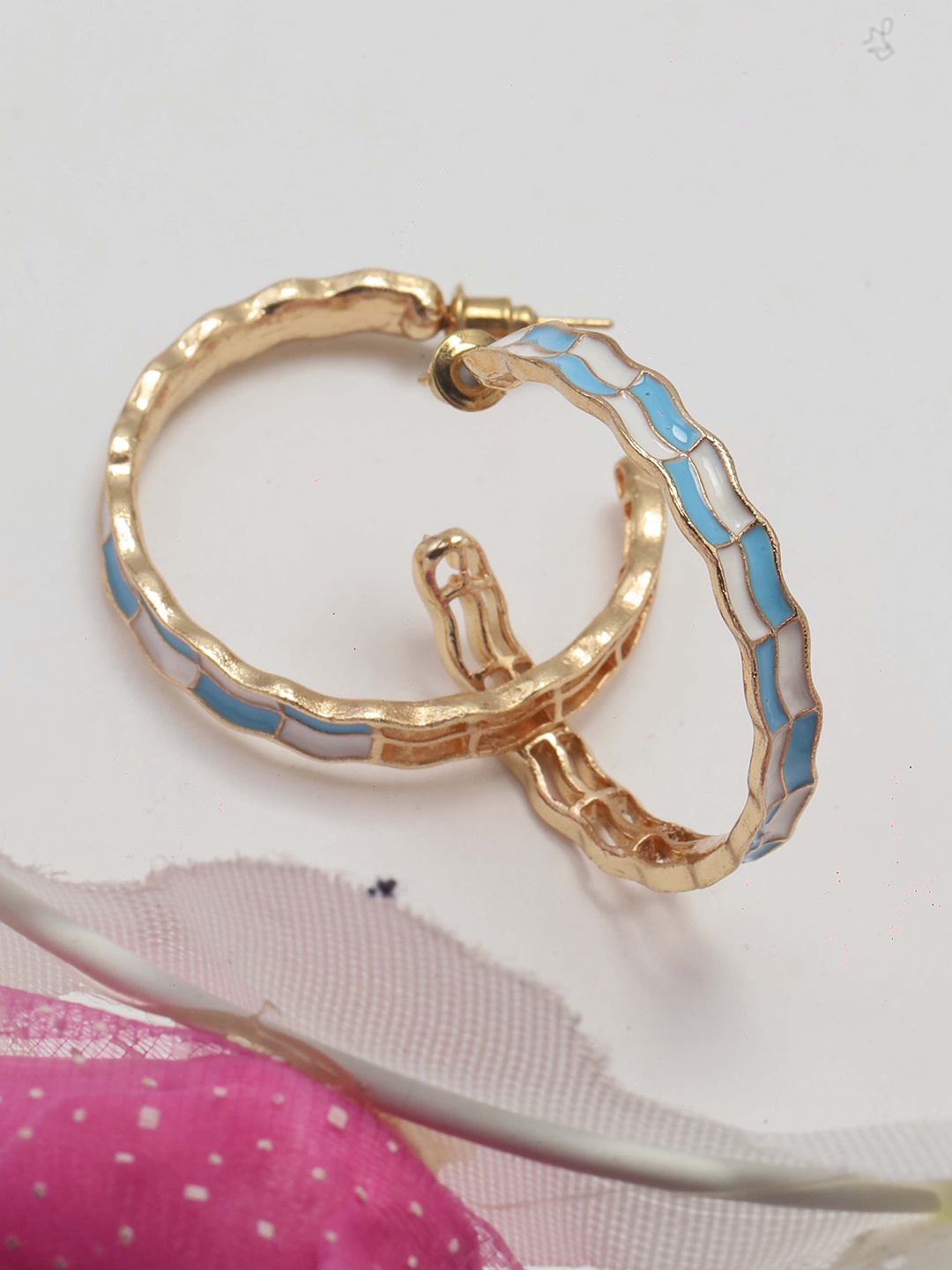 

Maansh Contemporary Hoop Earrings, Blue