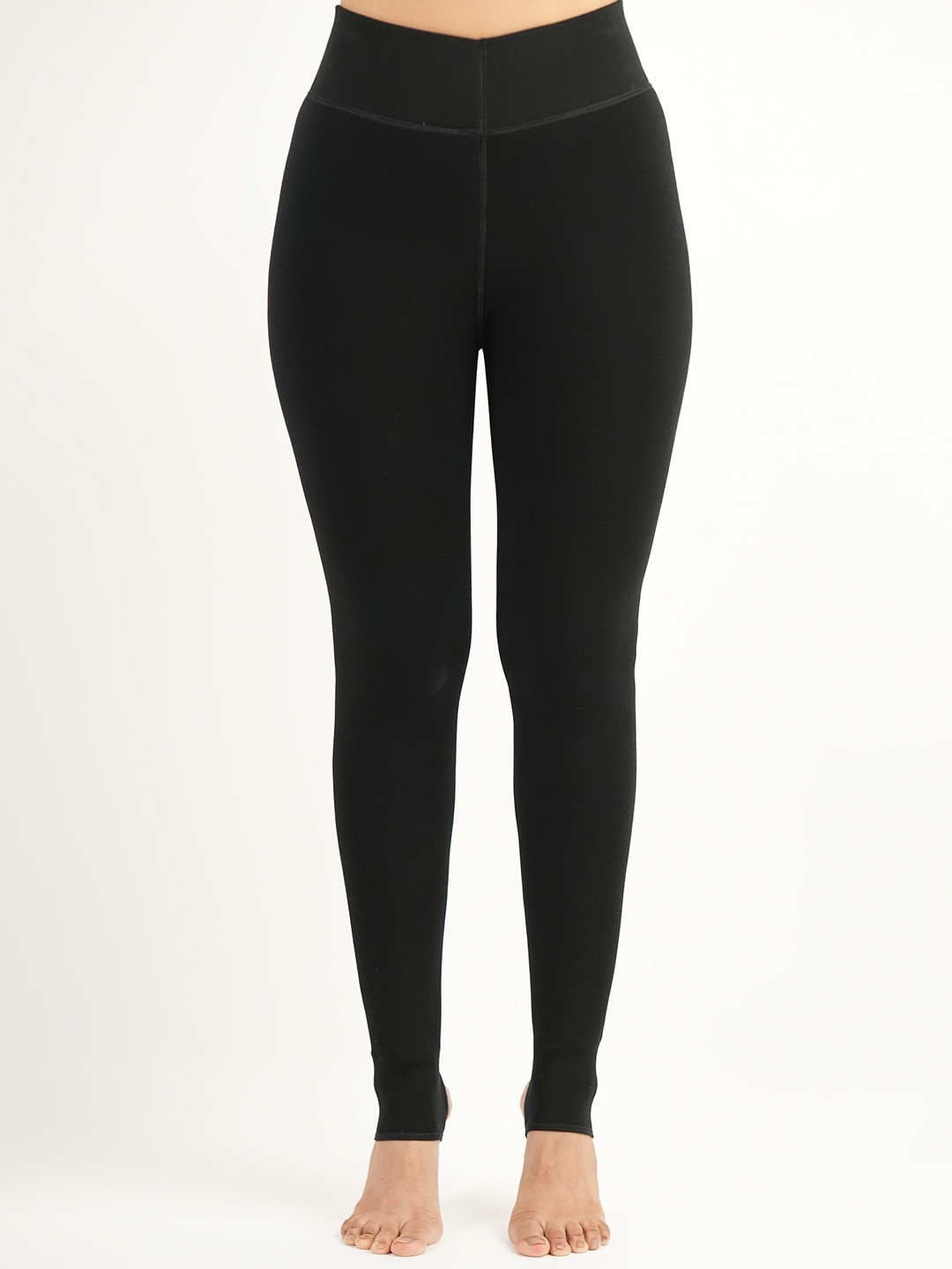 

Theater Women High-Rise Fur Thermal Bottoms, Black