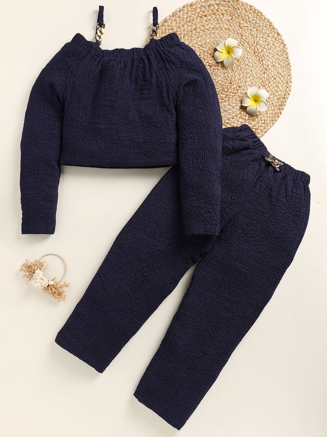 

YK Girls Top with Trousers, Black