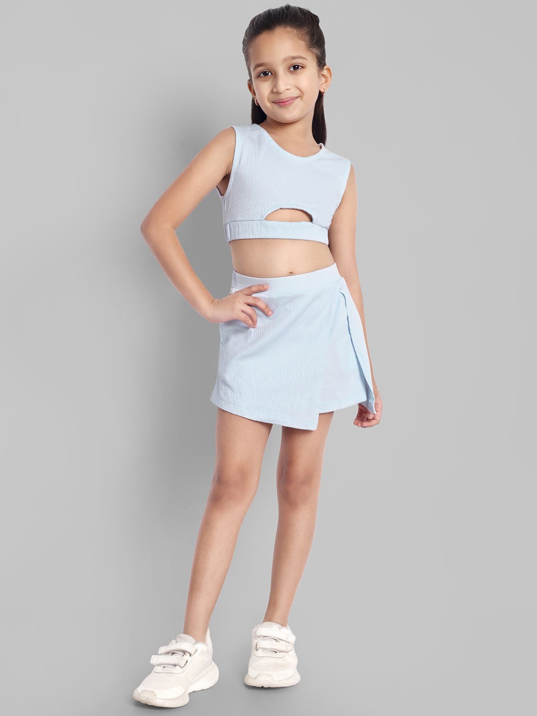 

ONE SKY Girls Top with Skirt, Blue
