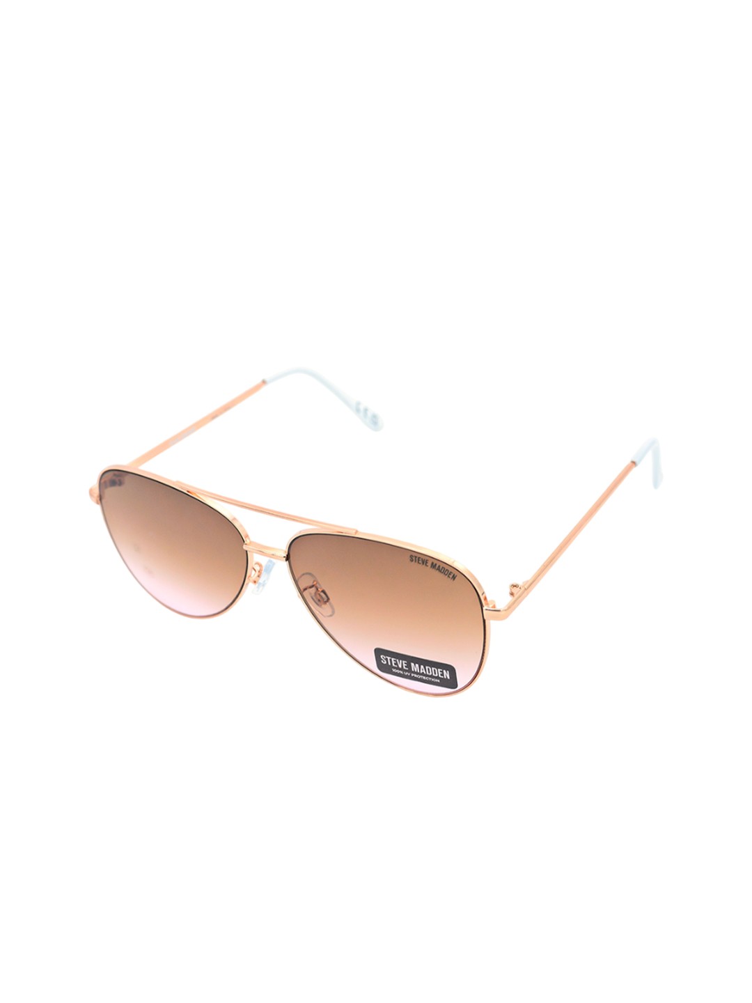 

Steve Madden Unisex Oval Sunglasses with UV Protected Lens X17094, Rose gold