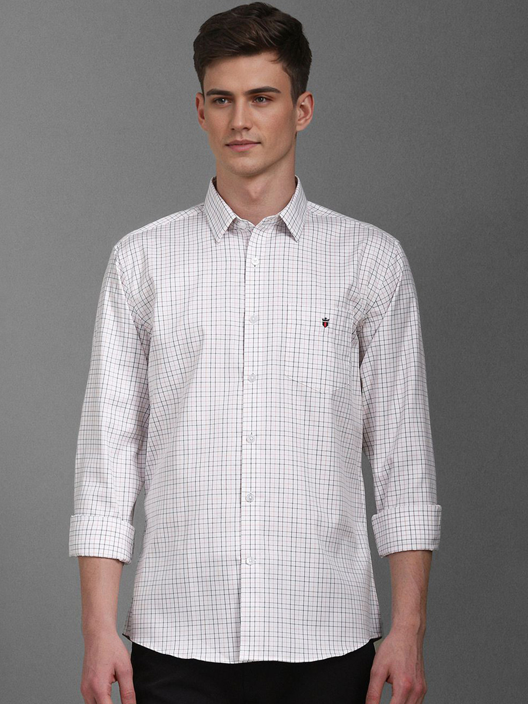

Louis Philippe Sport Men Slim Fit Opaque Checked Casual Shirt, White