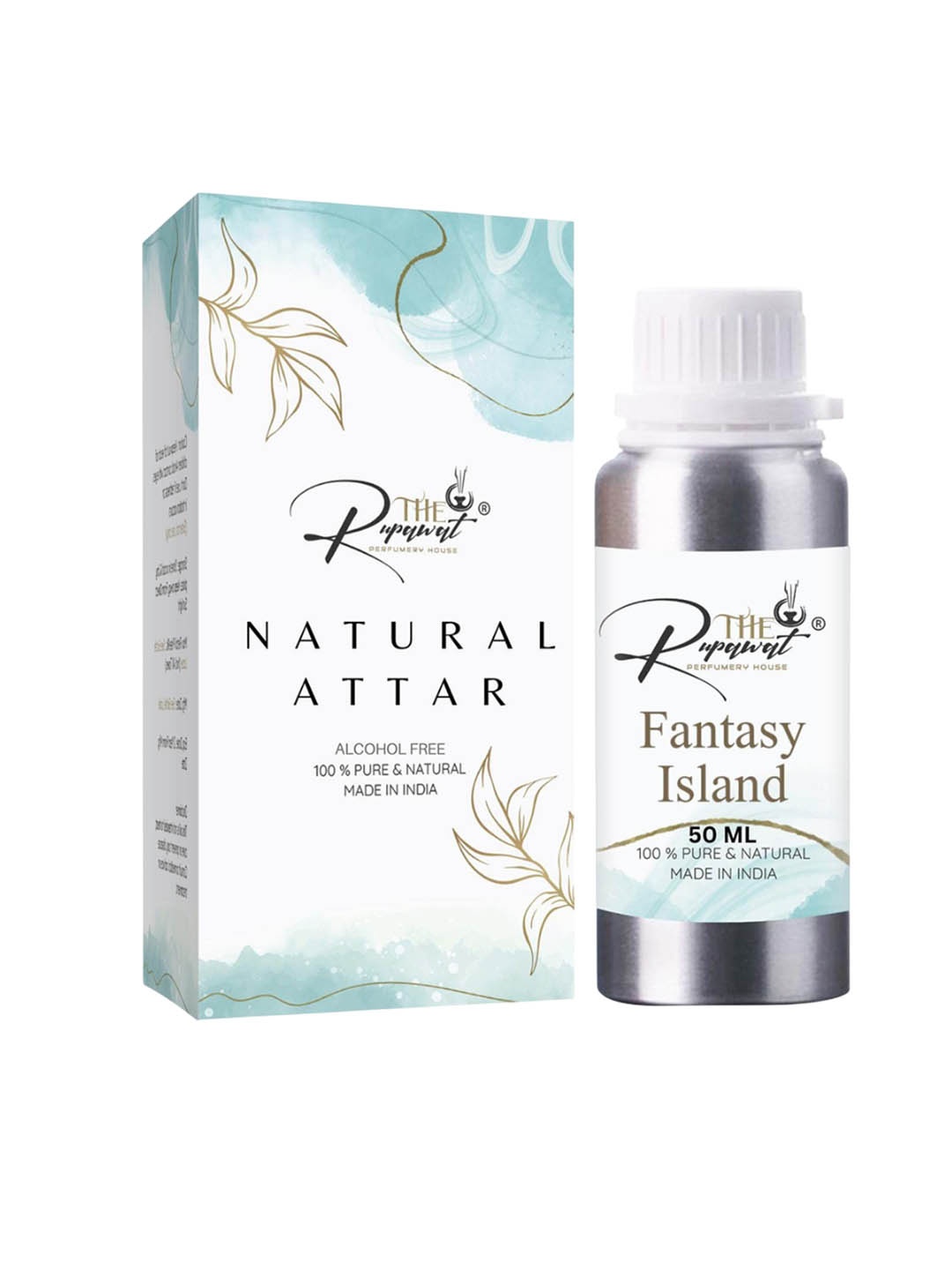 

THE RUPAWAT Perfumery House Fantasy Island 100% Natural Alcohol-Free Attar - 50 ml, Transparent