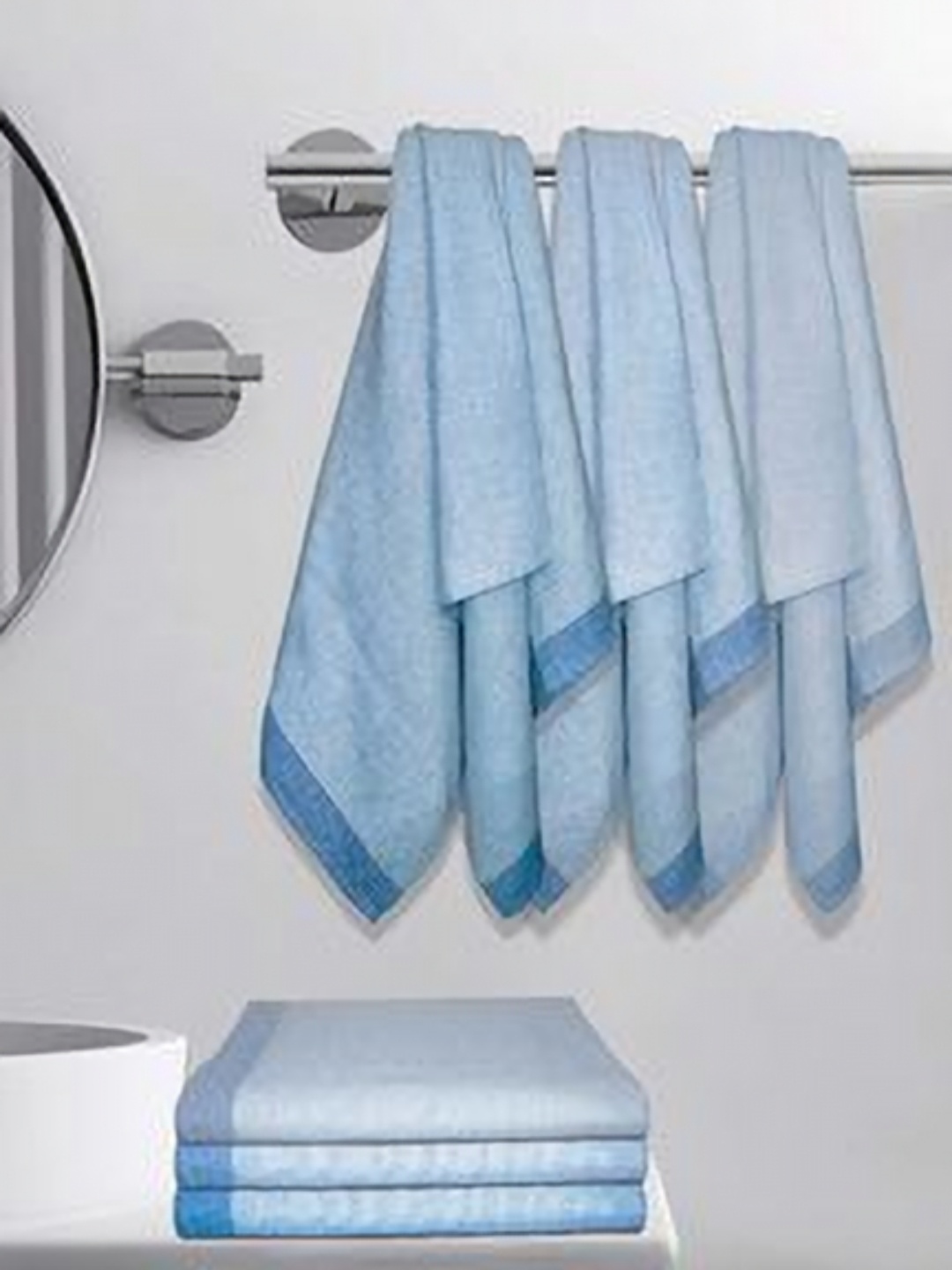 

Aura Blue & Grey 5 Cotton 210 GSM Bath Towel