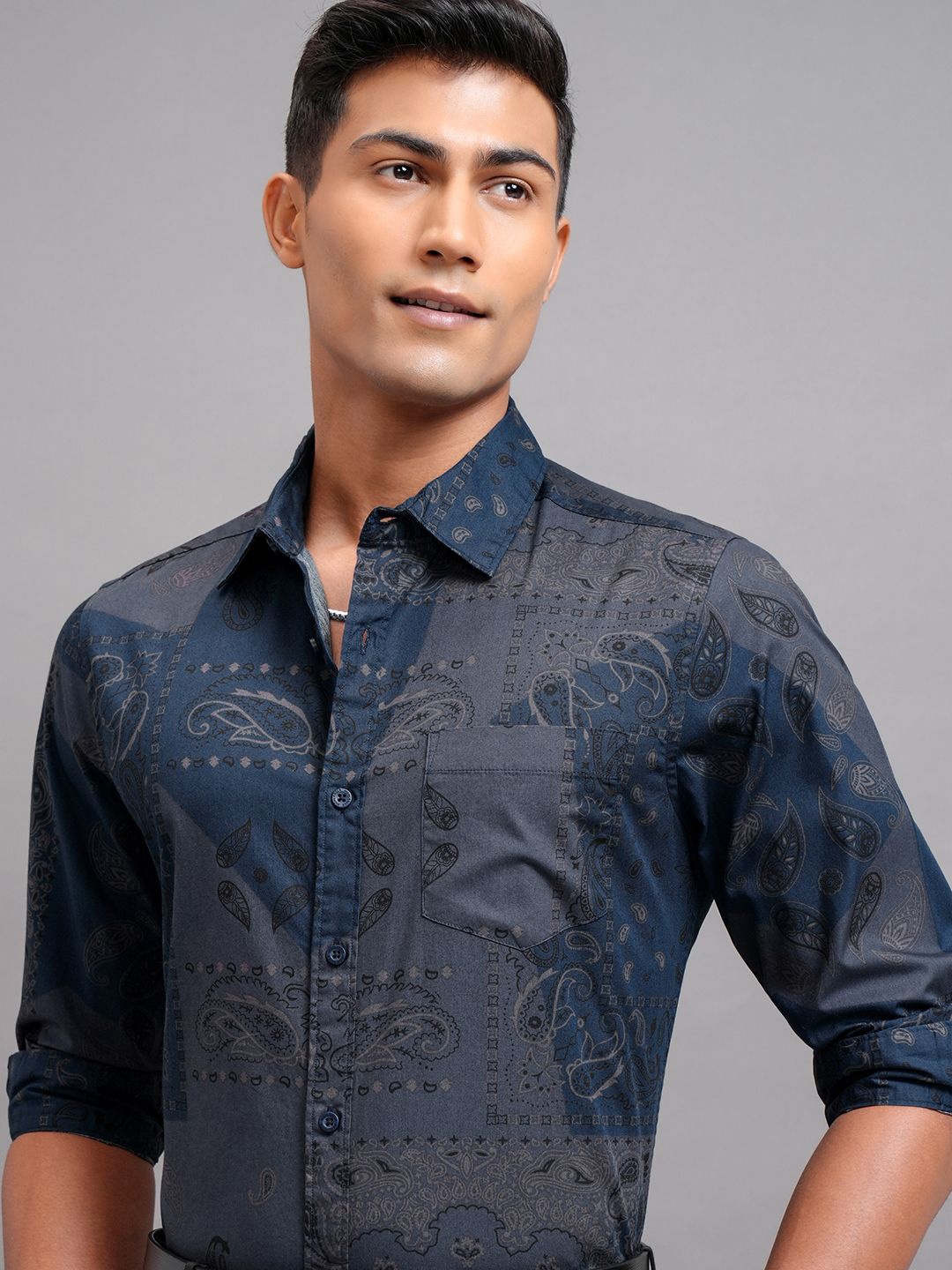 

Highlander Men AOP Printed Shirt, Blue