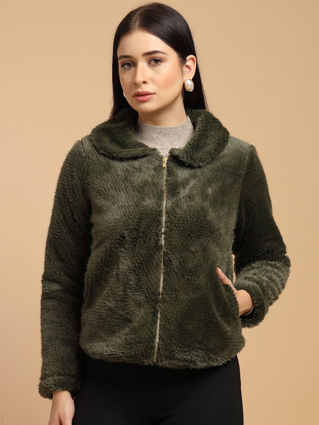

Gipsy Women Polyester Tailored Jacket, Olive