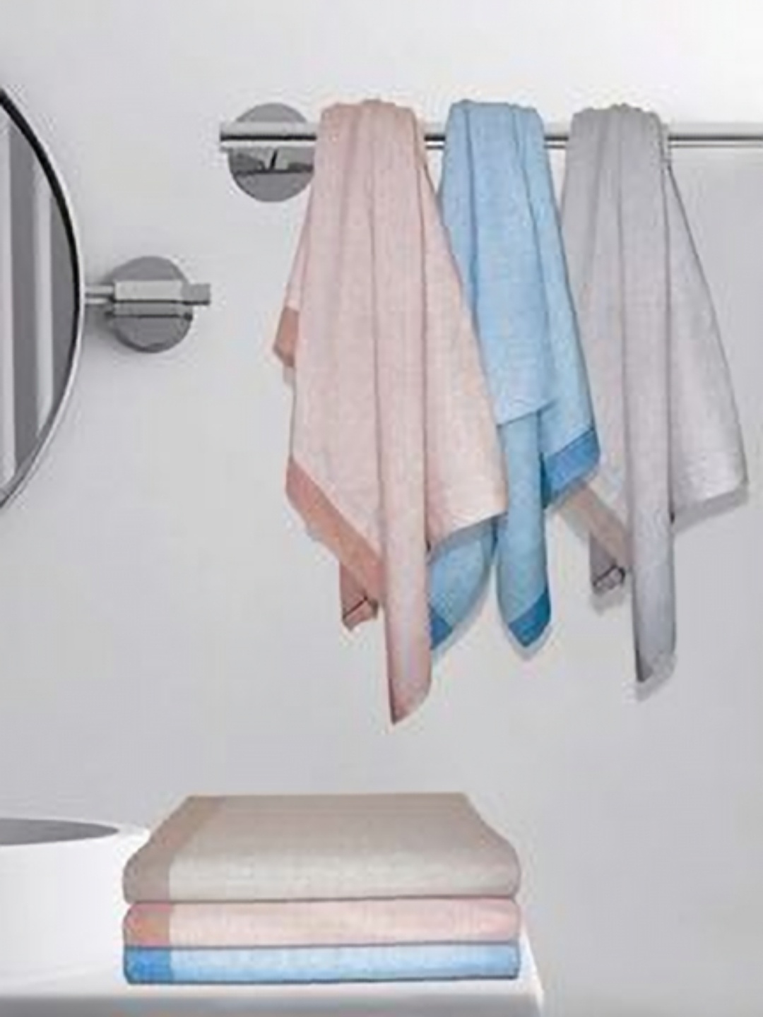 

Aura Blue & Brown 5 Cotton 210 GSM Bath Towel