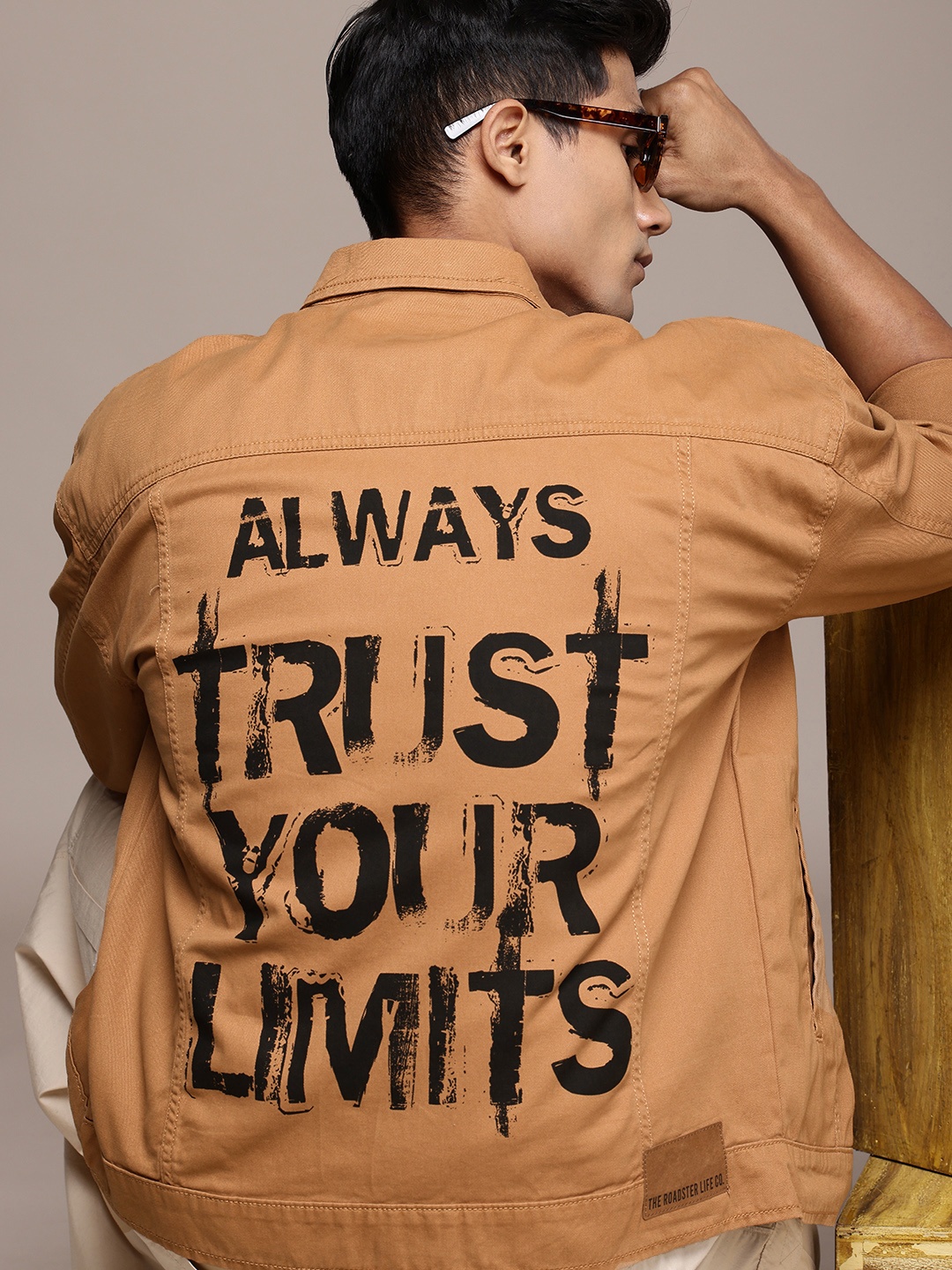

The Roadster Life Co. Printed Pure Cotton Tailored Jacket, Brown