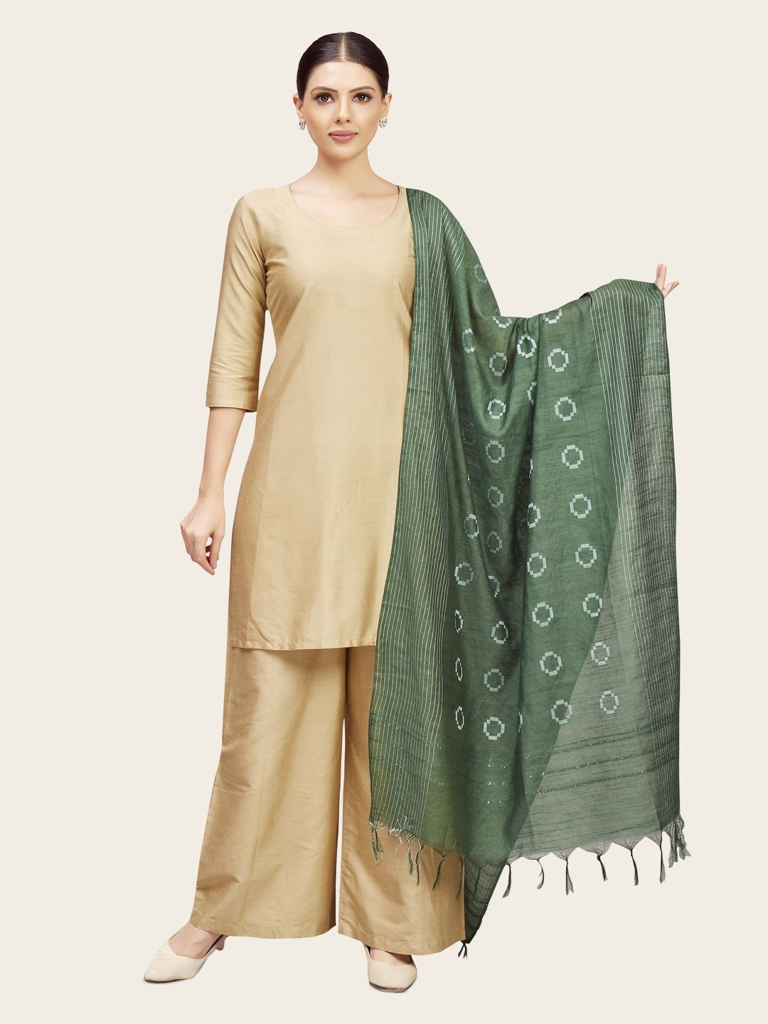 

Studio Shringaar Printed Viscose Rayon Dupatta, Green