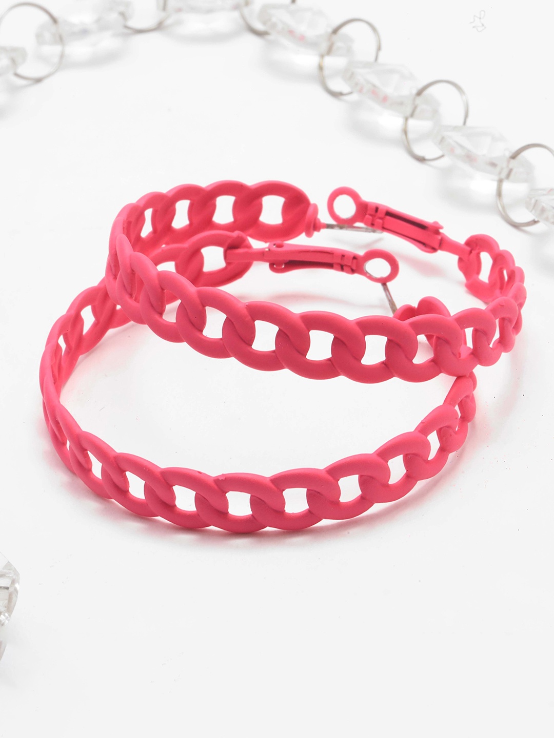 

Maansh Contemporary Hoop Earrings, Pink