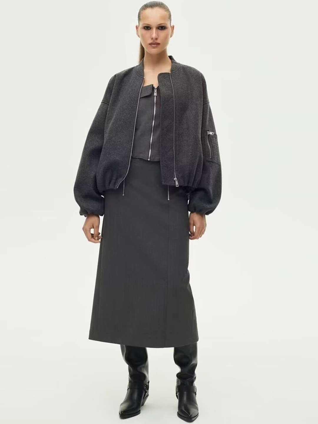 

StyleCast Women Open Front Jacket, Grey