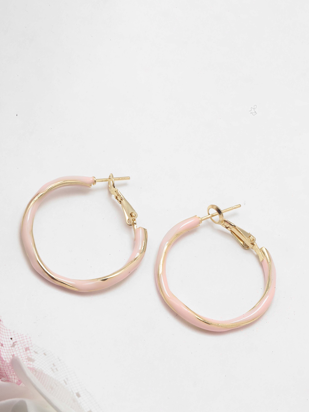

Maansh Contemporary Hoop Earrings, Pink