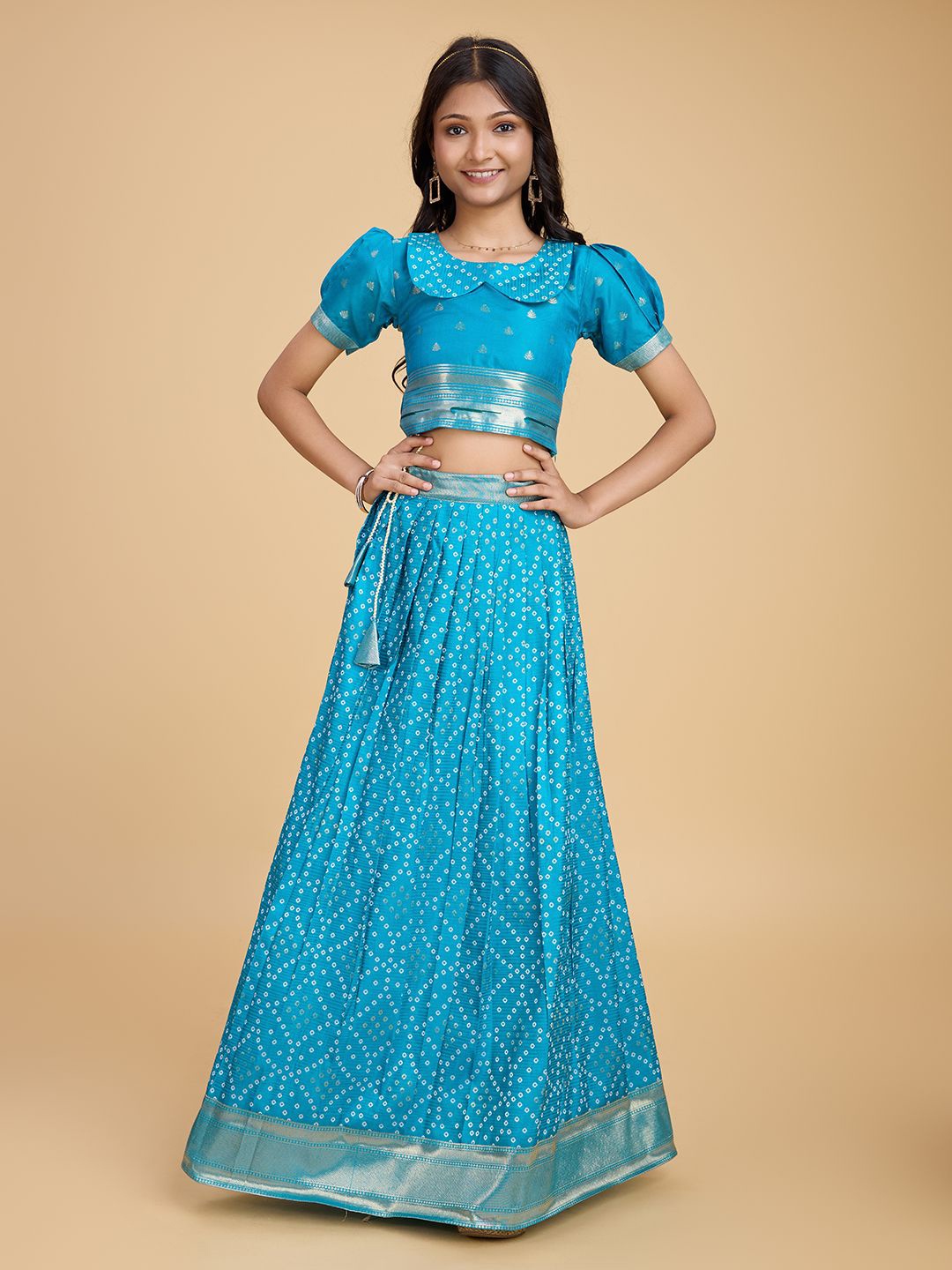 

Tasarika Girls Ready to Wear Lehenga &, Blue