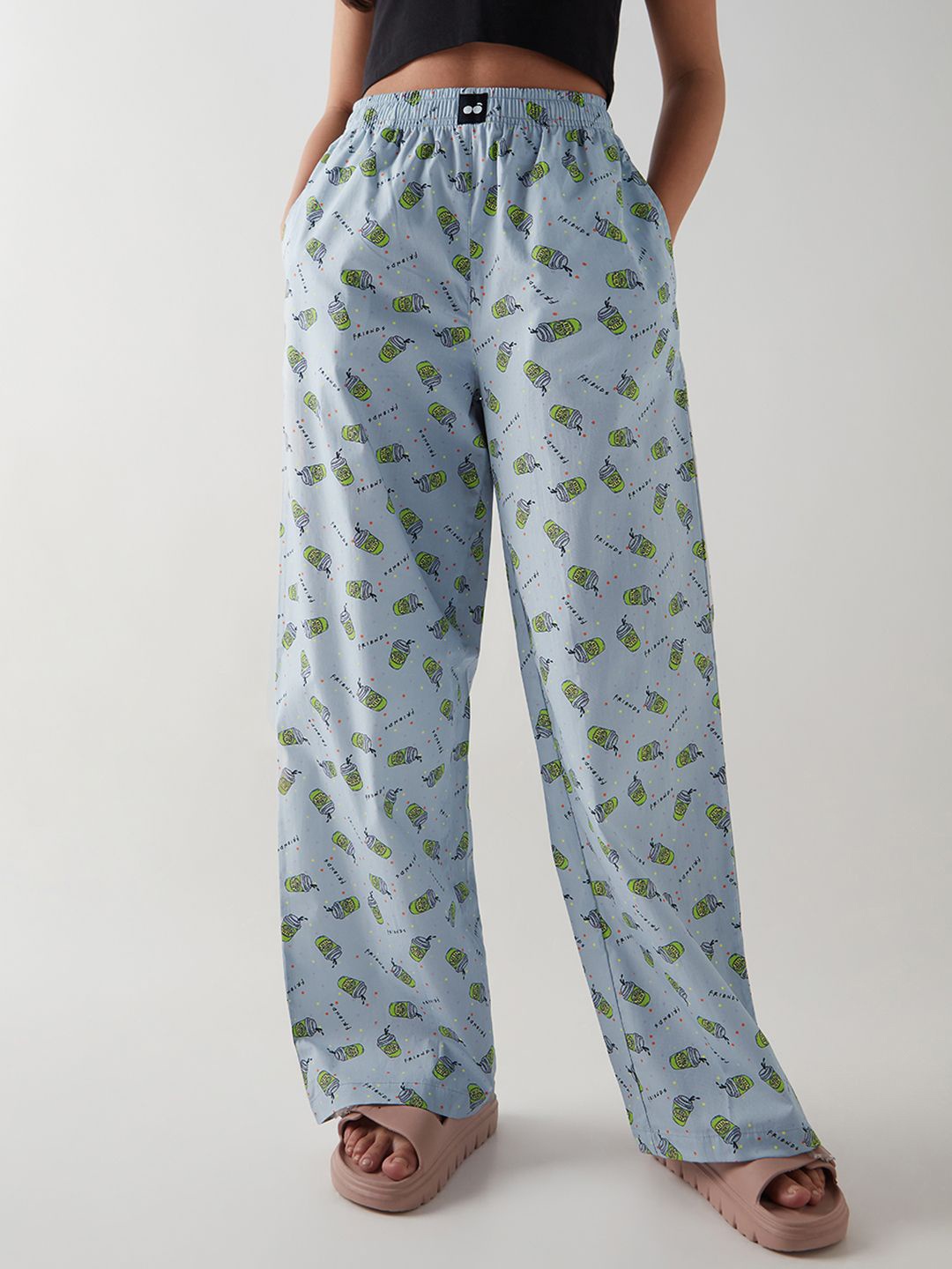 

Bewakoof Women Printed Cotton Pyjamas, Blue