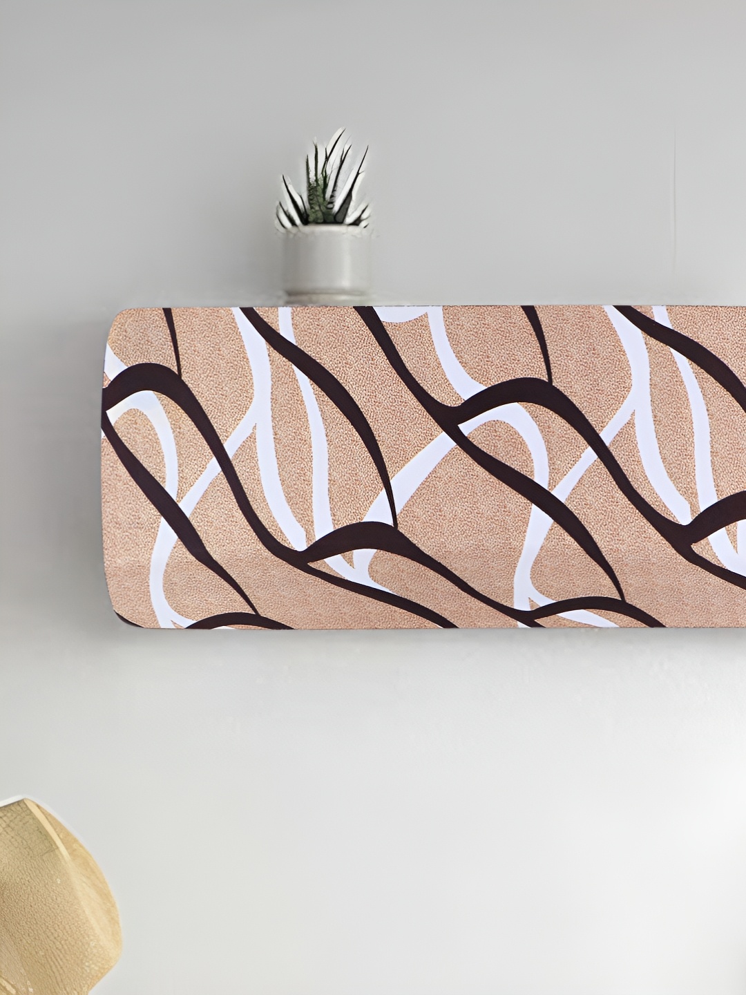 

LooMantha Brown & White Printed Elastic Fit Air Conditioner Cover