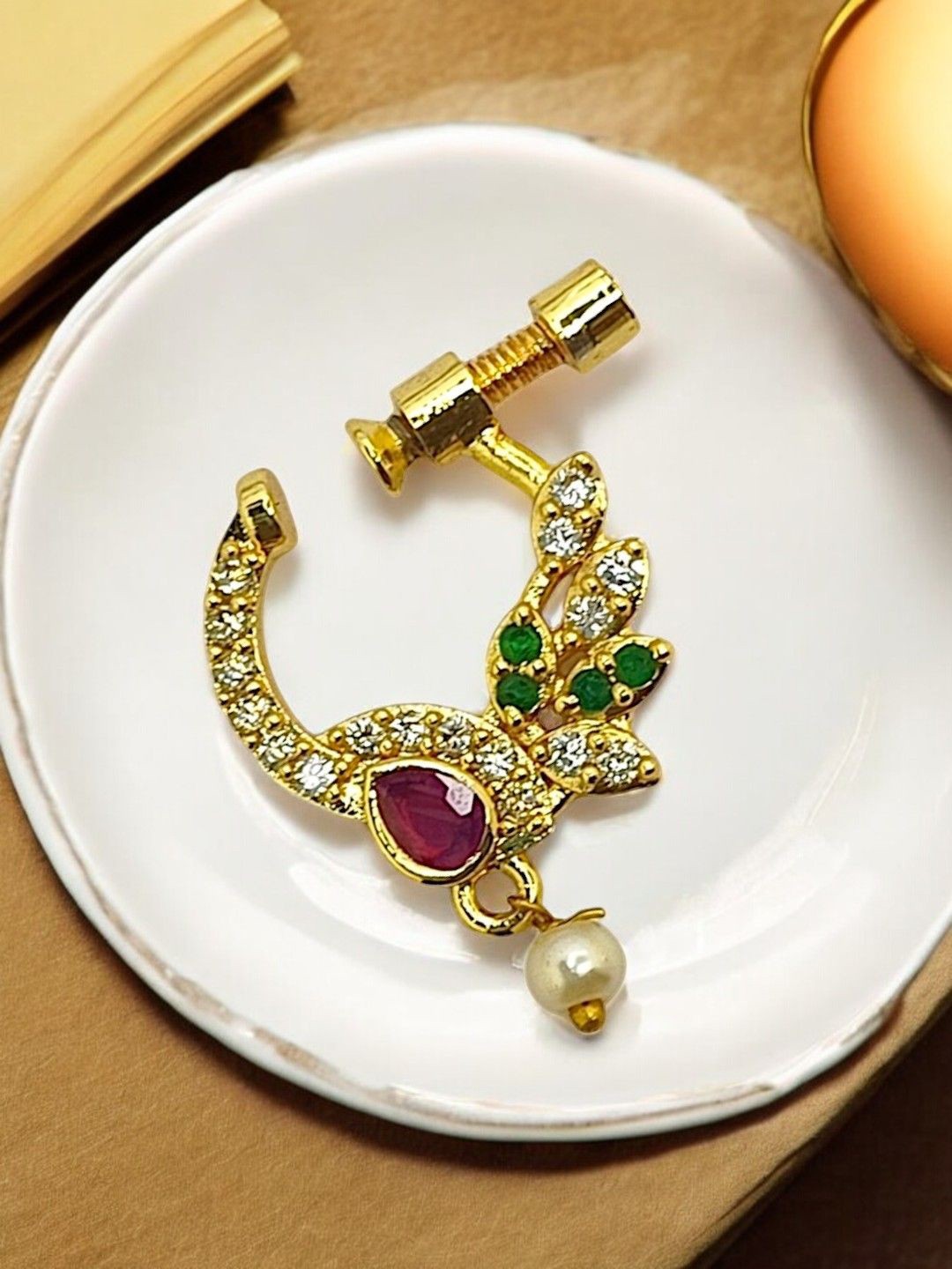 

FEMMIBELLA Gold-Plated Cubic Zirconia Stud Nosepin