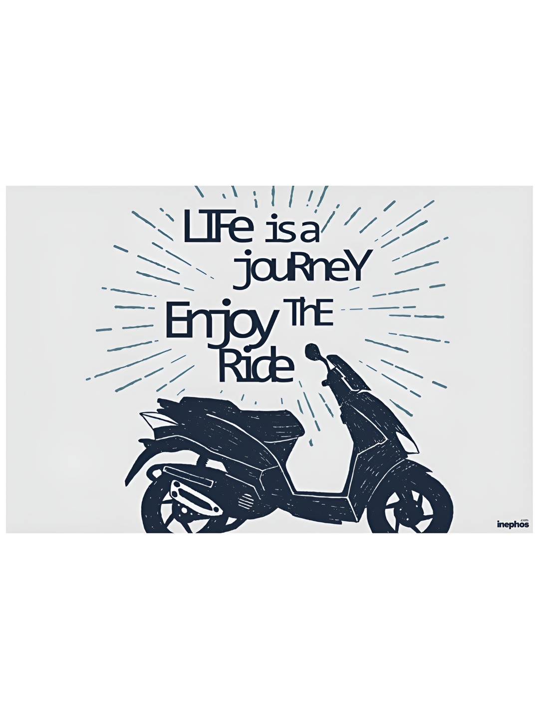 

Inephos Grey & Black Life Is A Journey Inspirational Vinyl Poster