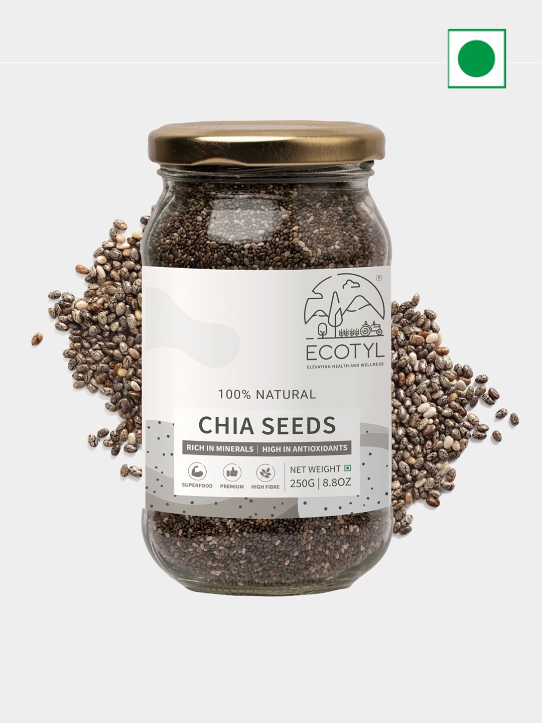 

Ecotyl Chia Seeds - 250 g, Grey