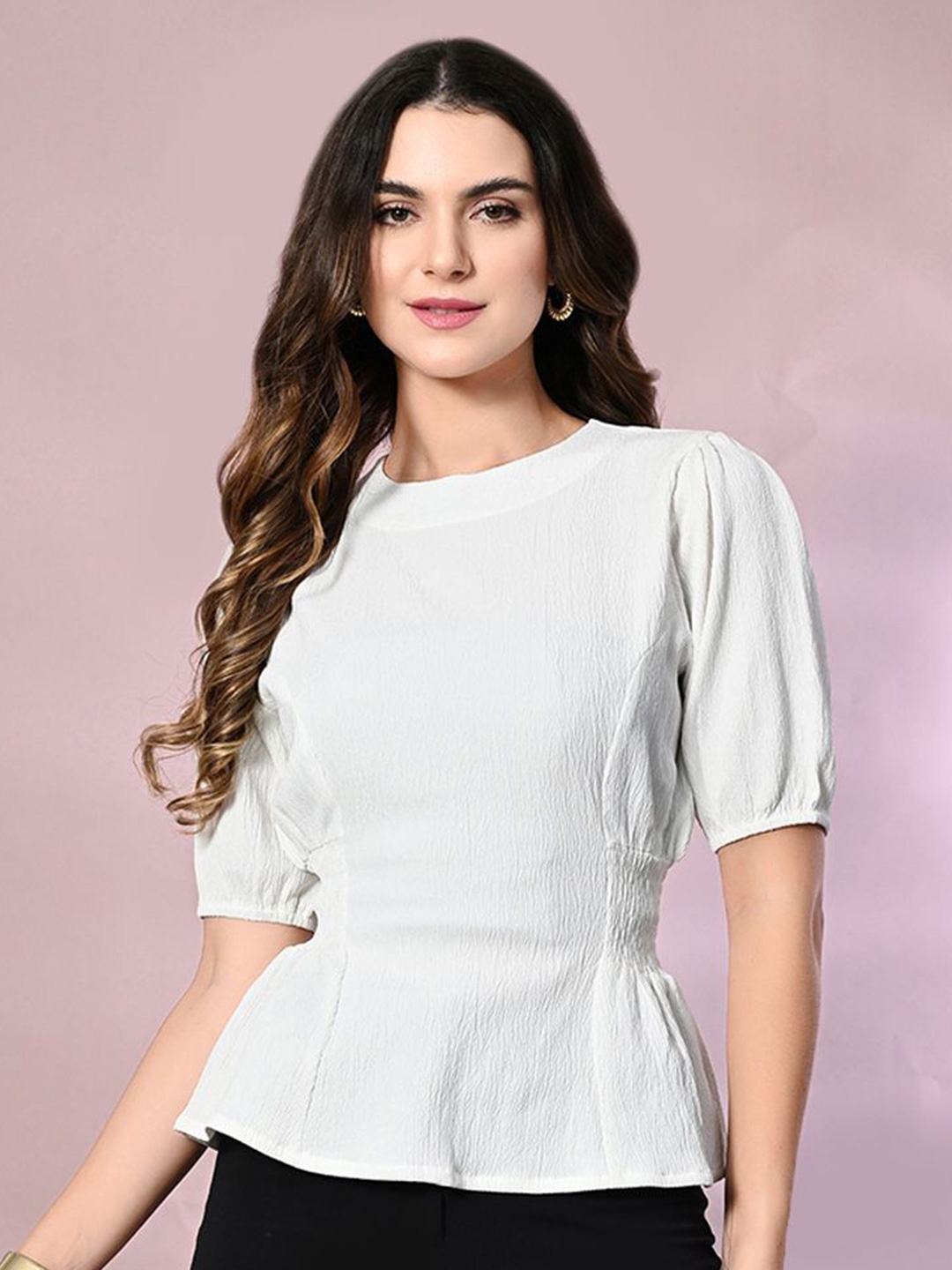 

all about you Women Cinched Waist Top, White