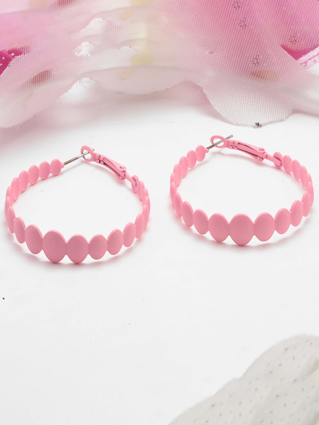 

Maansh Contemporary Hoop Earrings, Pink