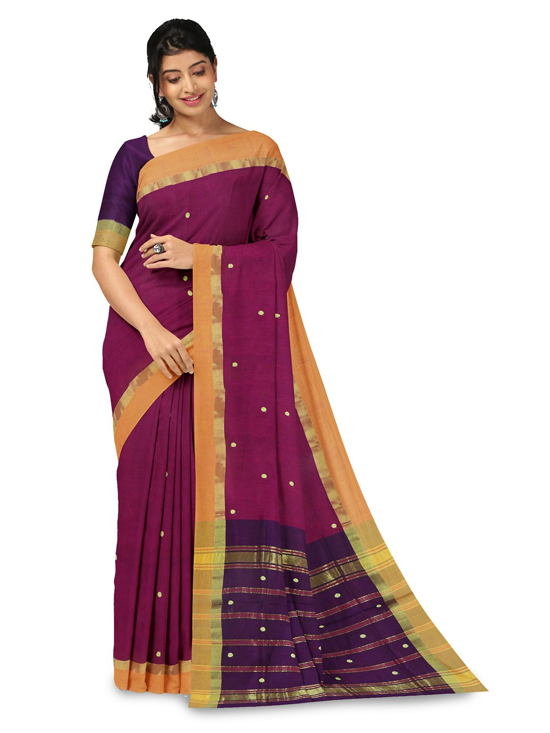 

APCO Woven Design Pure Cotton Saree, Magenta