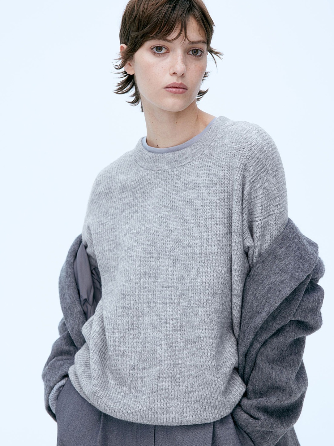 

H&M Knitted Jumper, Grey