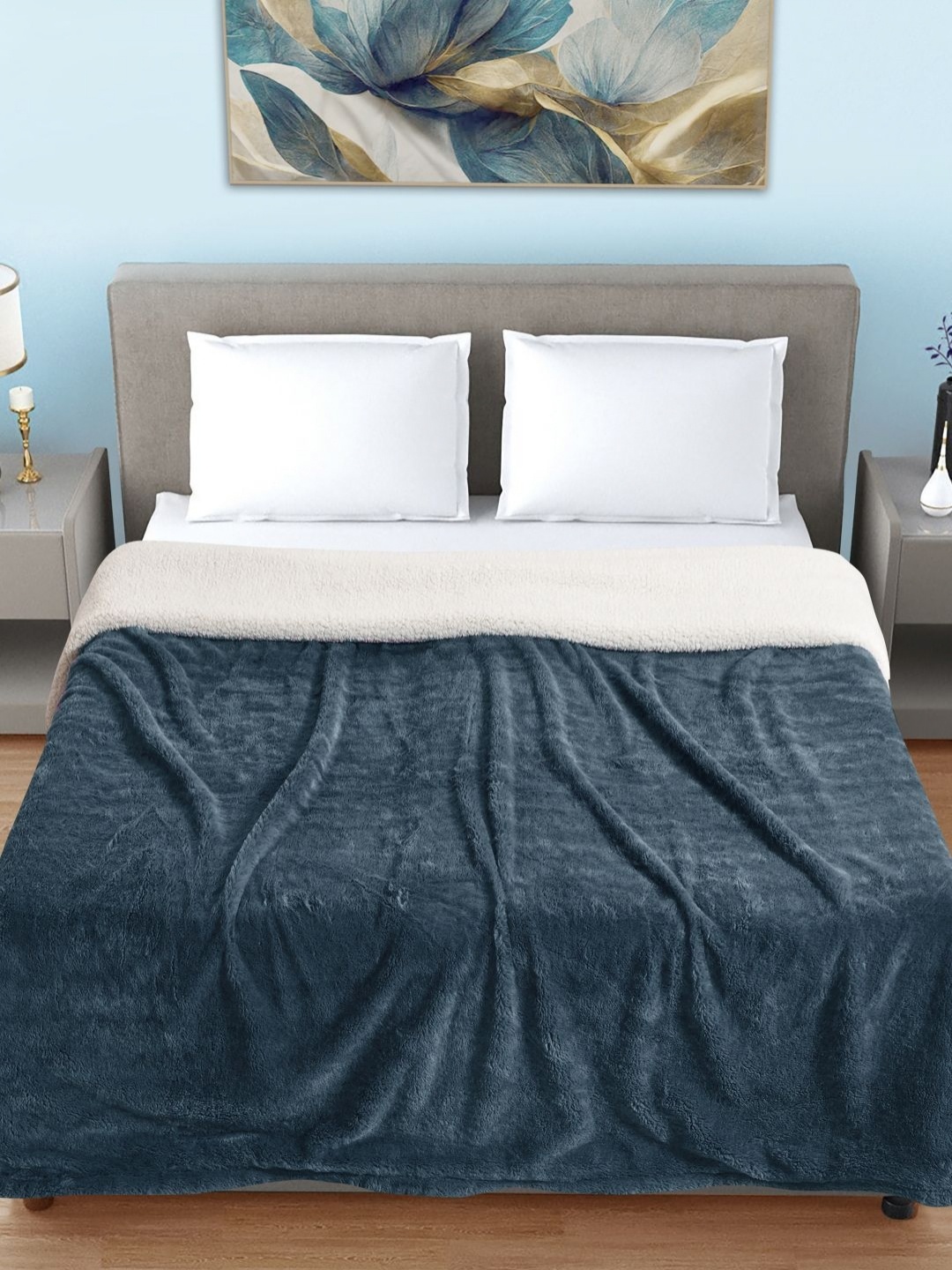 

FABINALIV Grey Woollen Mild Winter 600 GSM Double Bed Comforter