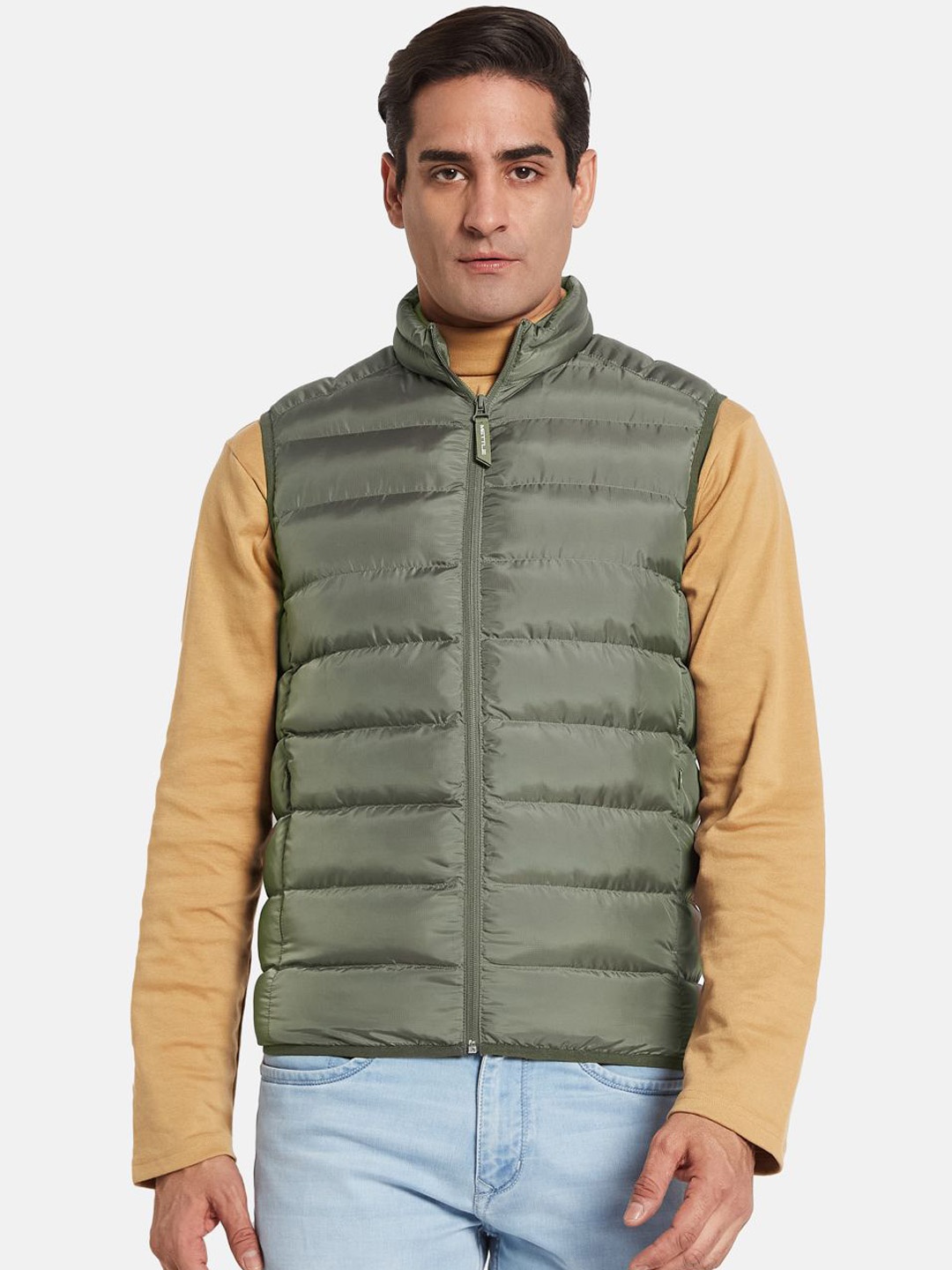 

METTLE Men Padded Jacket, Olive