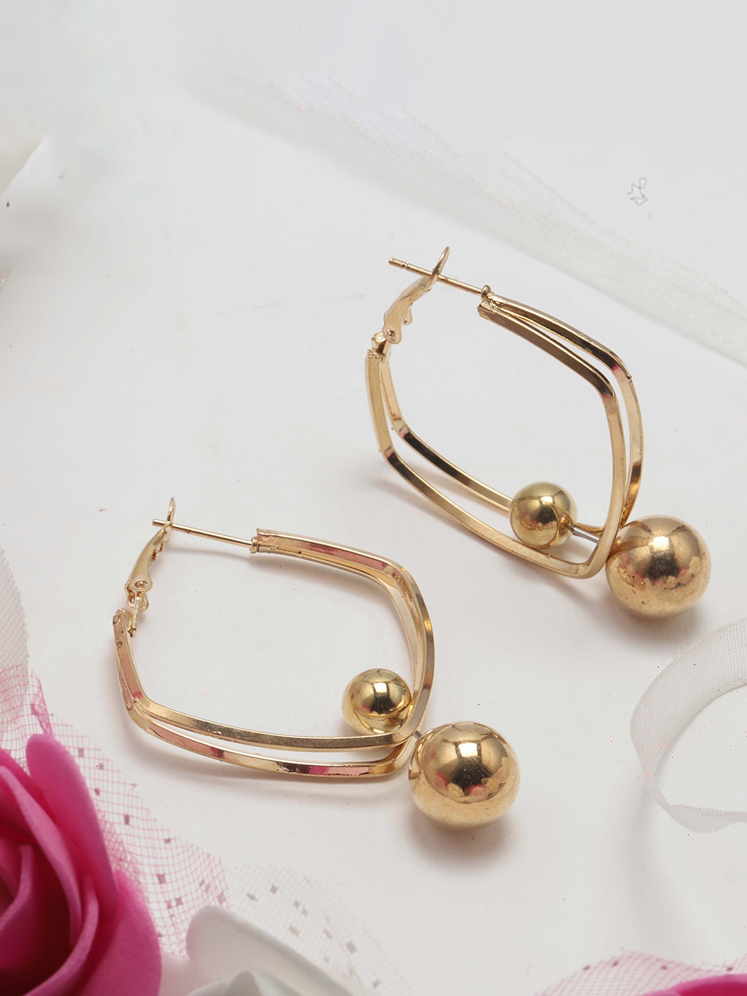 

Maansh Contemporary Hoop Earrings, Gold