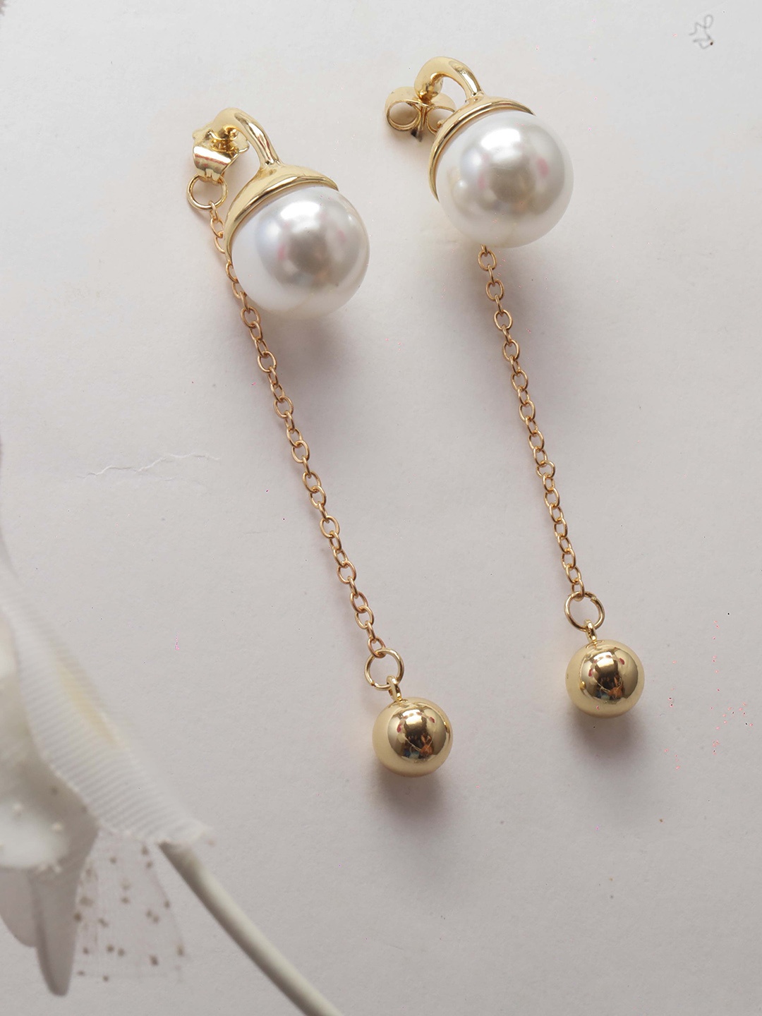 

Maansh Contemporary Drop Earrings, Gold